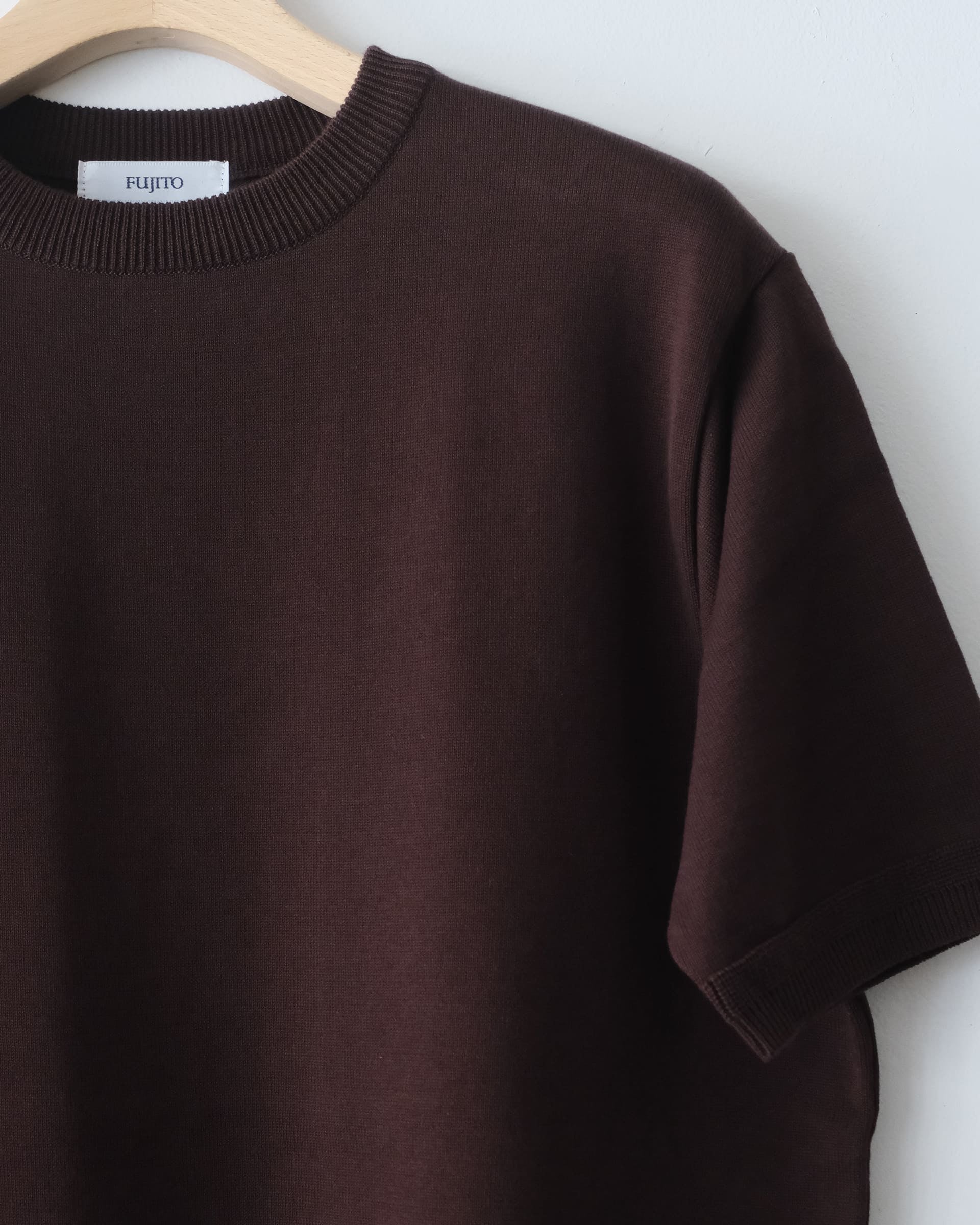 C/N Knit T-Shirt - Dark Brown