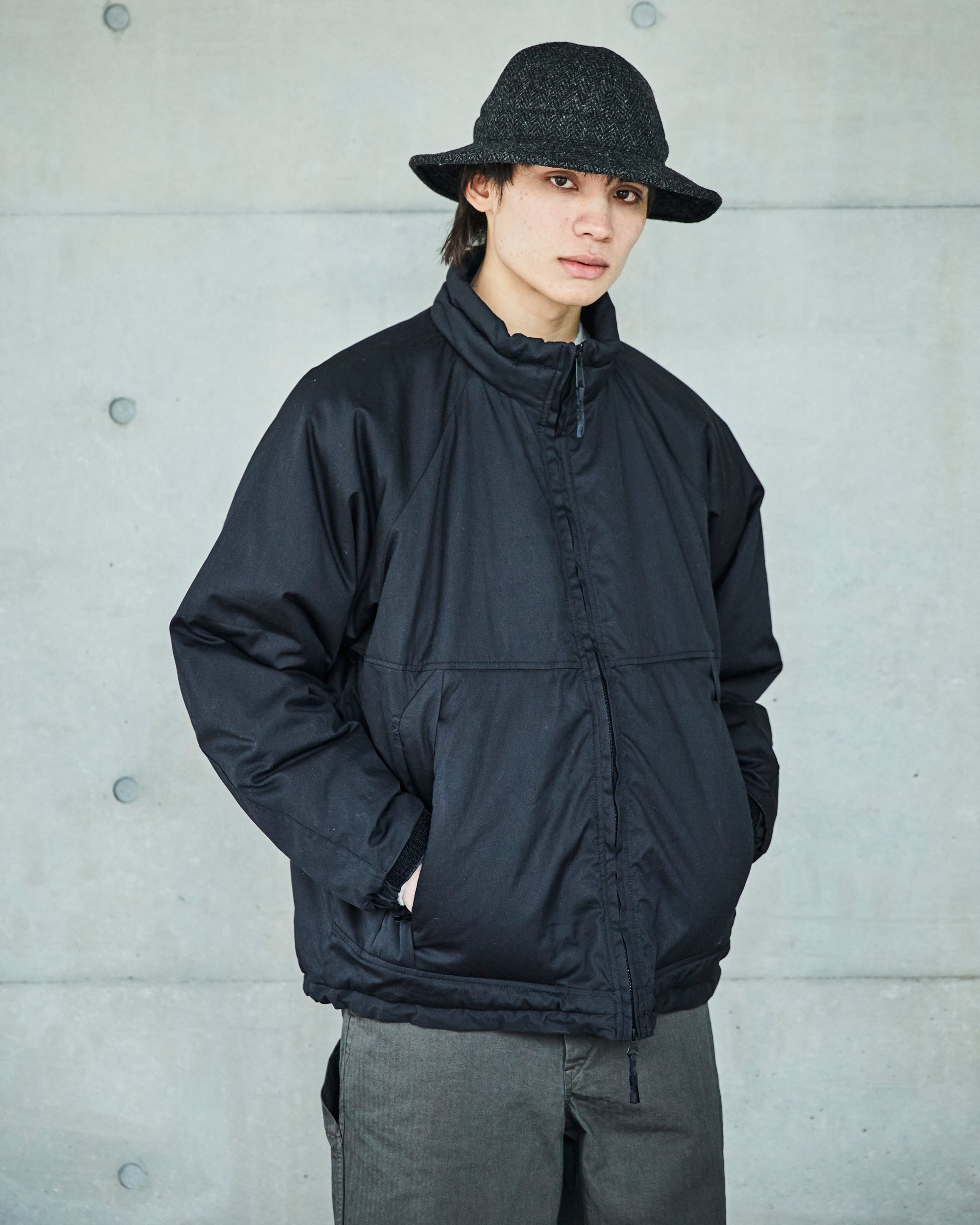 Cotton × Nylon Padded Jacket - Black