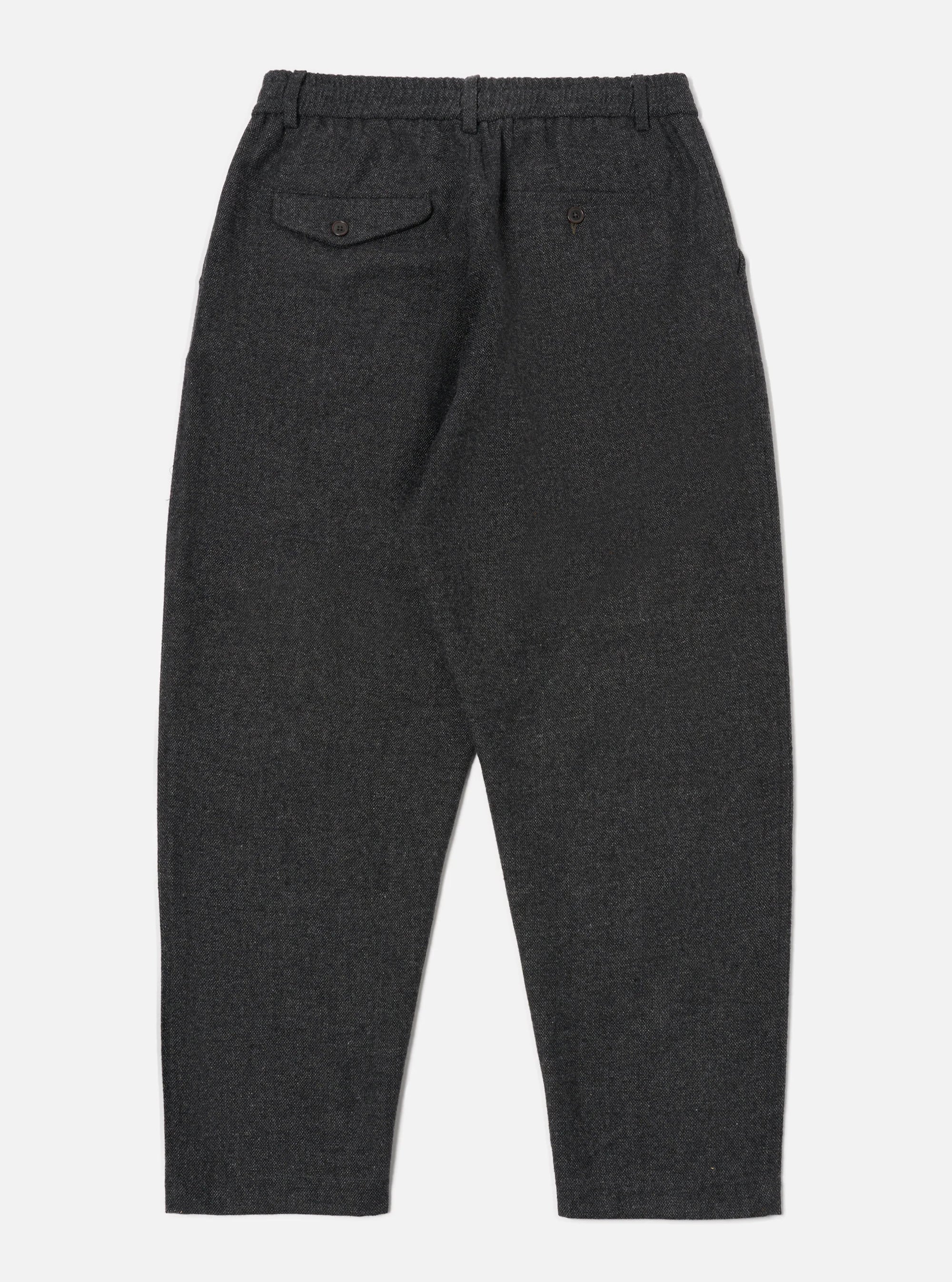 Pleated Track Pant - Grey Anders Wool Upcycled