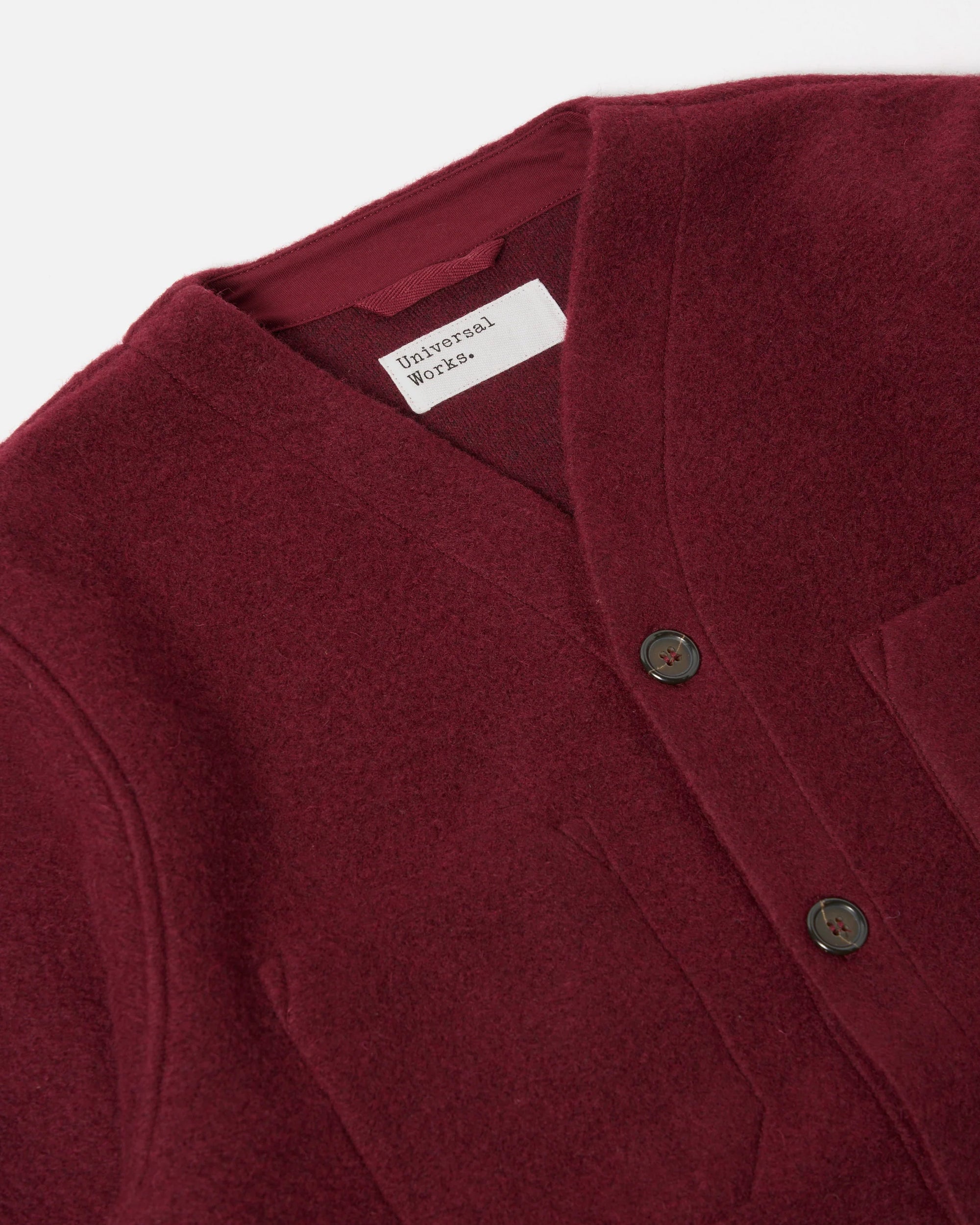 Cardigan Wool Fleece - Deep Red