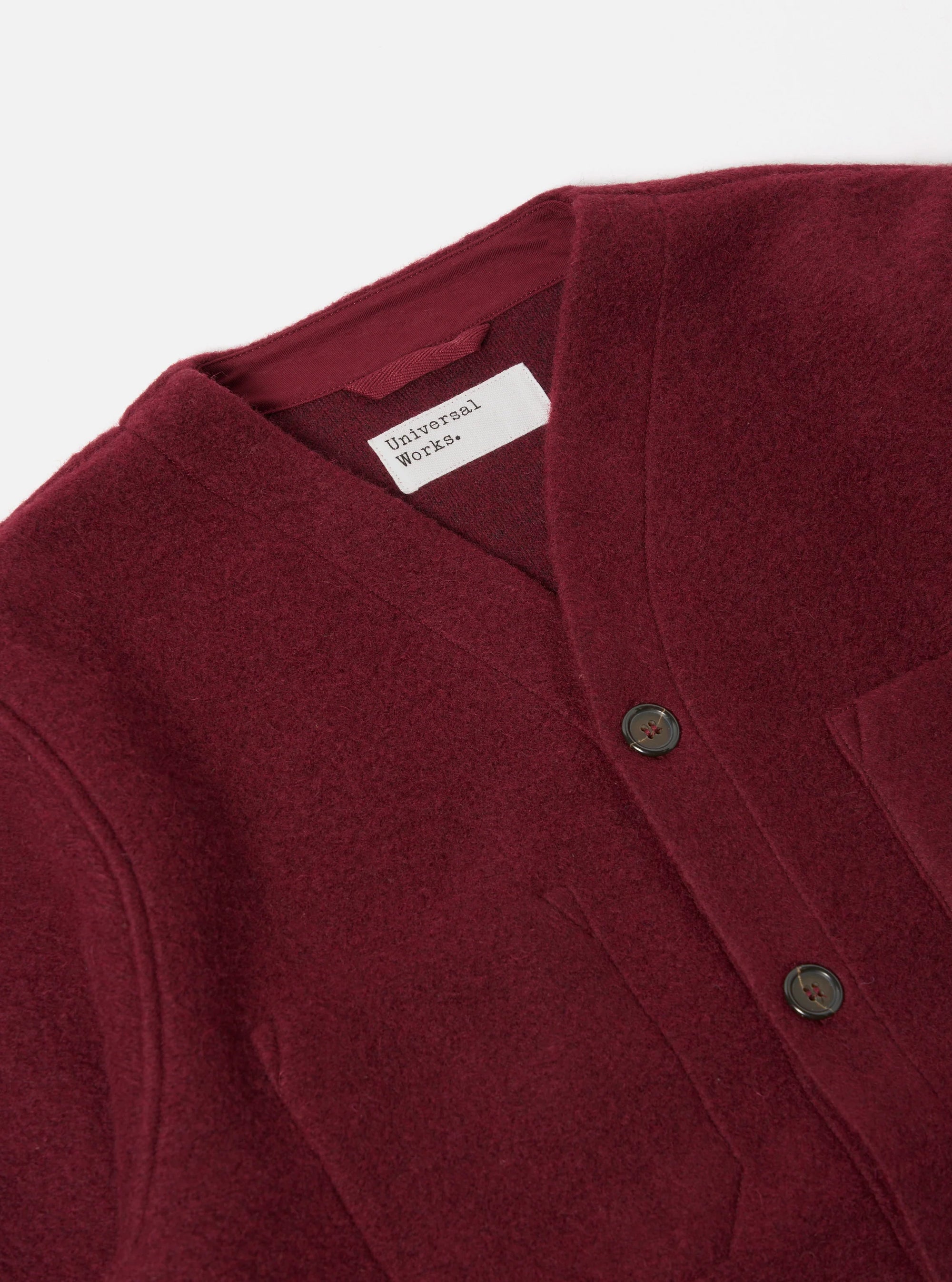 Cardigan Wool Fleece - Deep Red