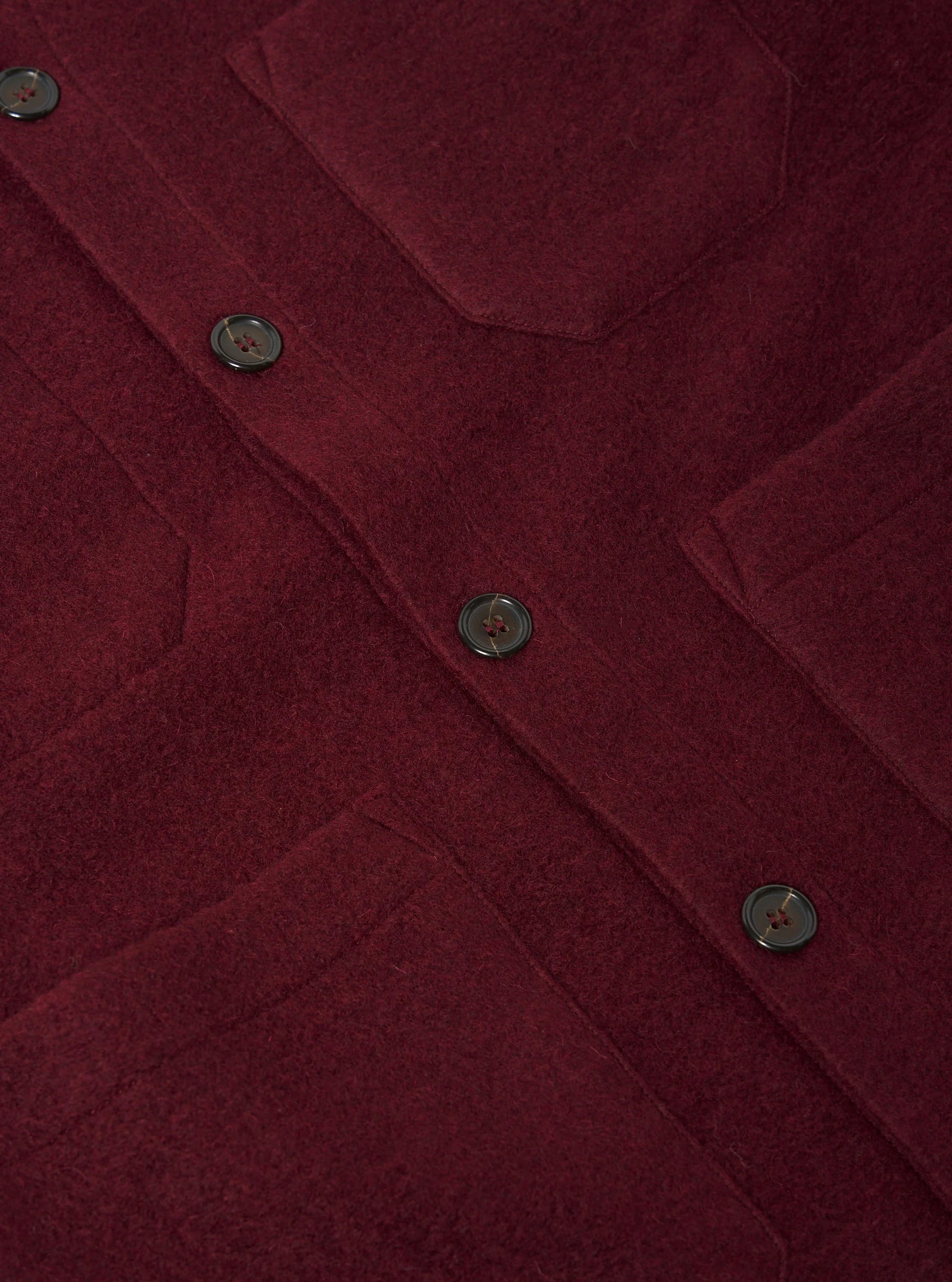 Cardigan Wool Fleece - Deep Red