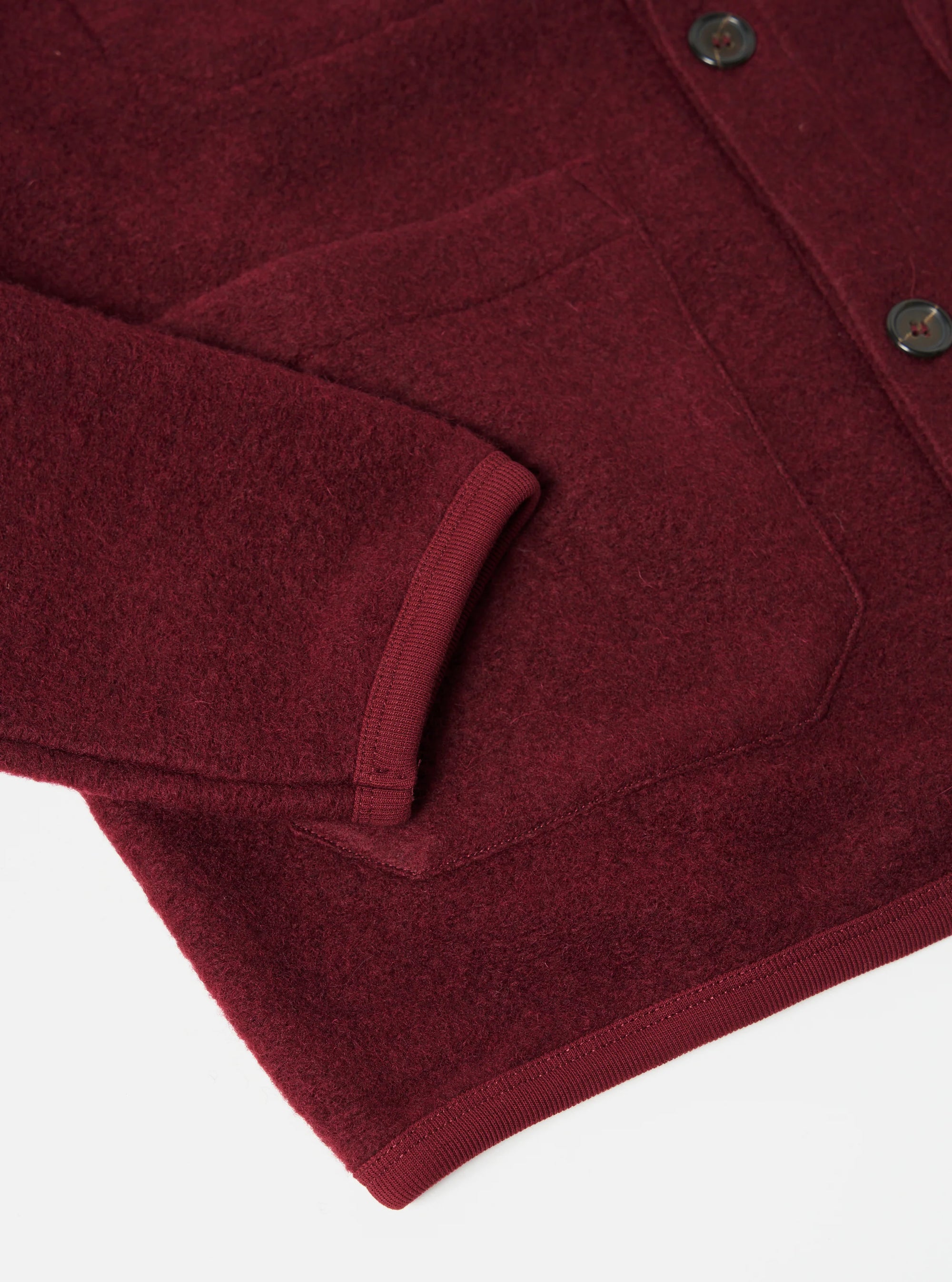 Cardigan Wool Fleece - Deep Red