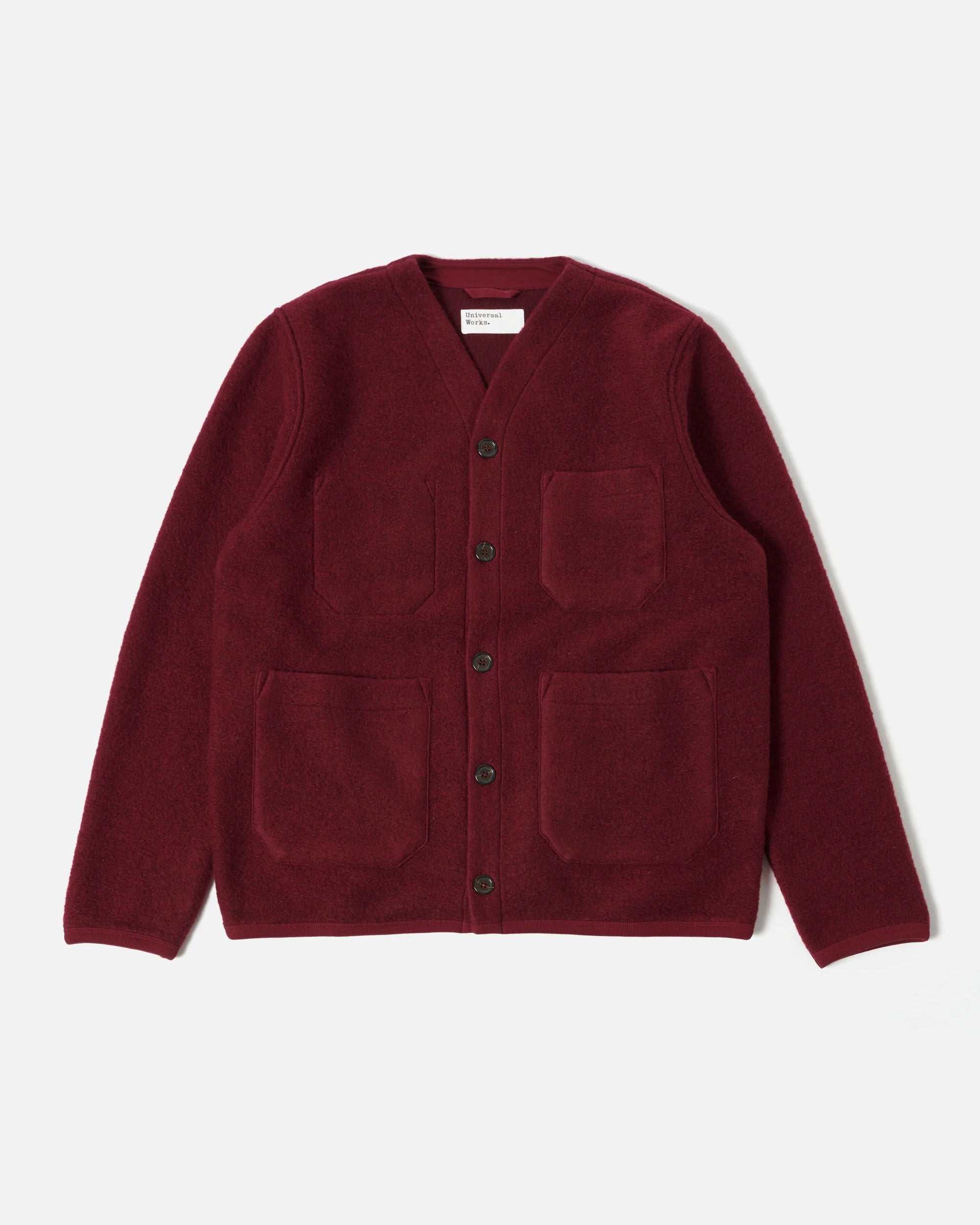 Cardigan Wool Fleece - Deep Red