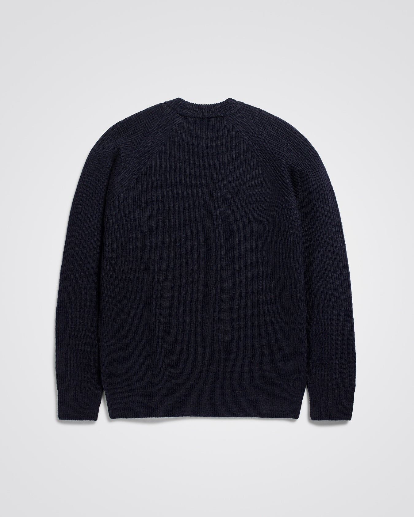 Roald Wool Cotton Rib Sweater - Dark Navy