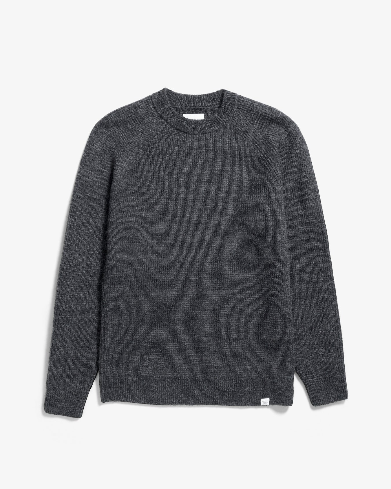 Roald Wool Cotton Rib Sweater - Dark Grey Melange