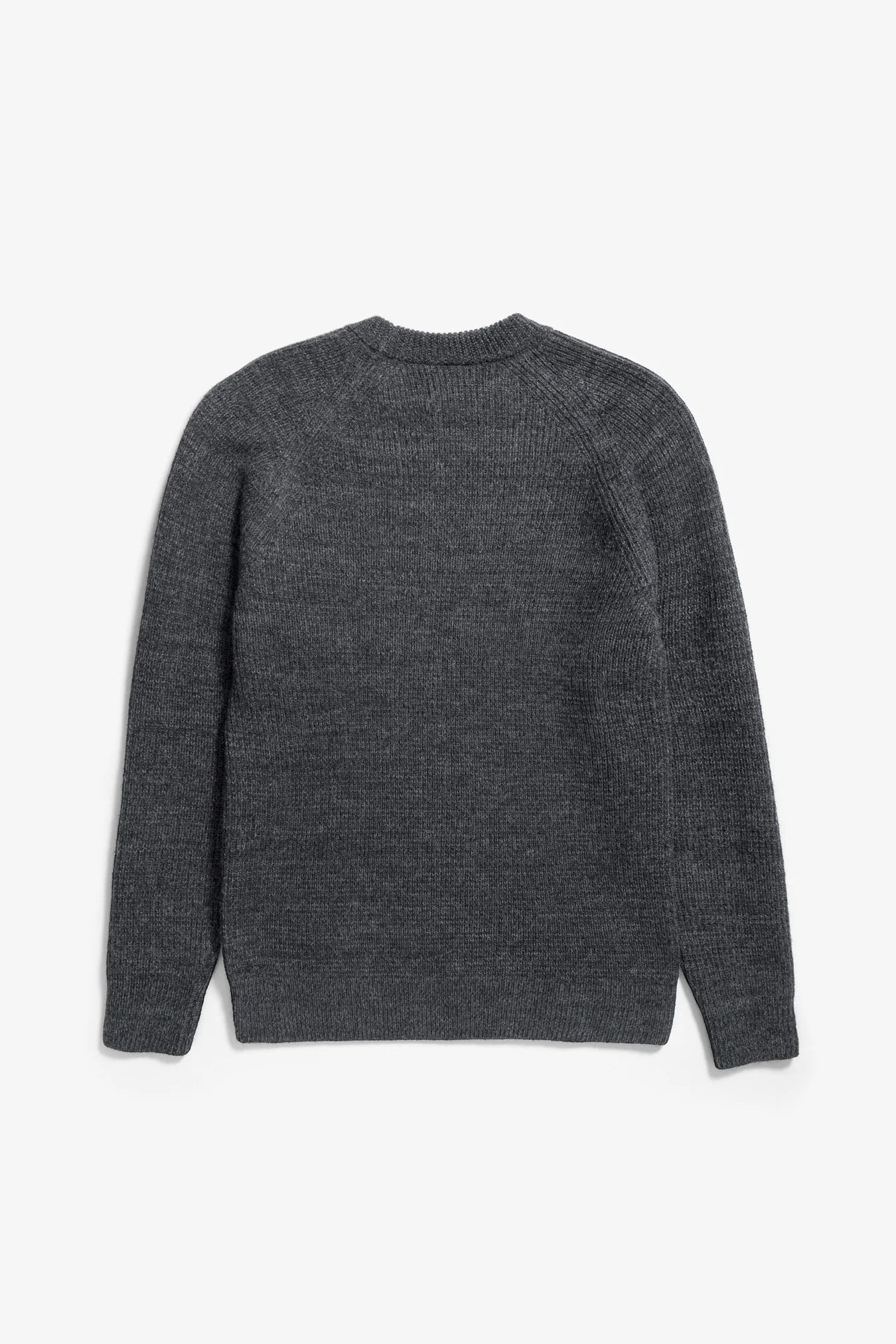 Roald Wool Cotton Rib Sweater - Dark Grey Melange