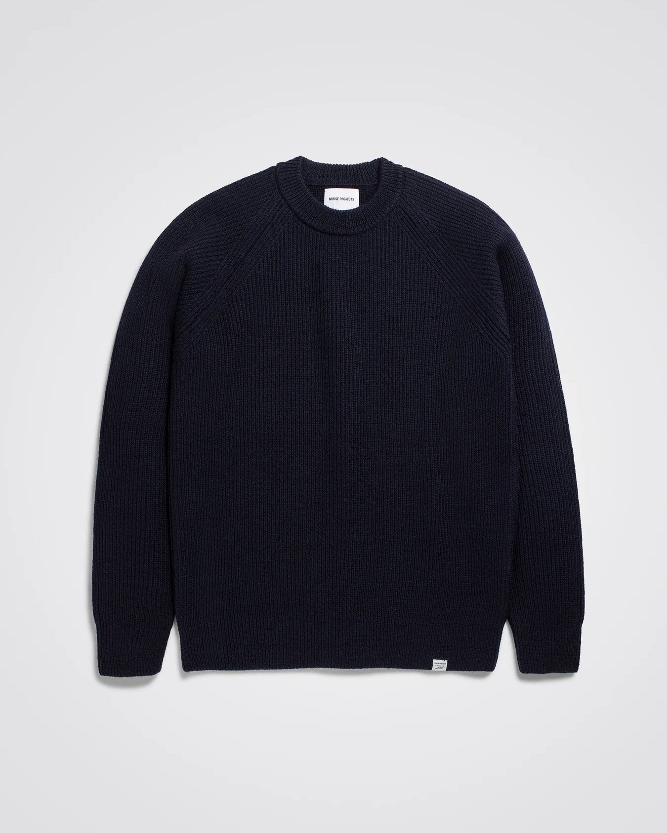 Roald Wool Cotton Rib Sweater - Dark Navy