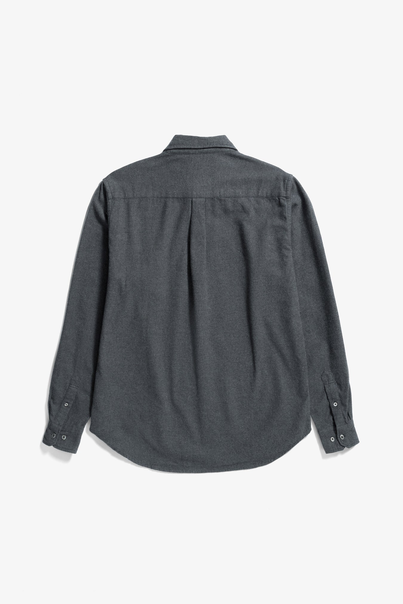 Osvald Organic Flannel Shirt - Charcoal Melange