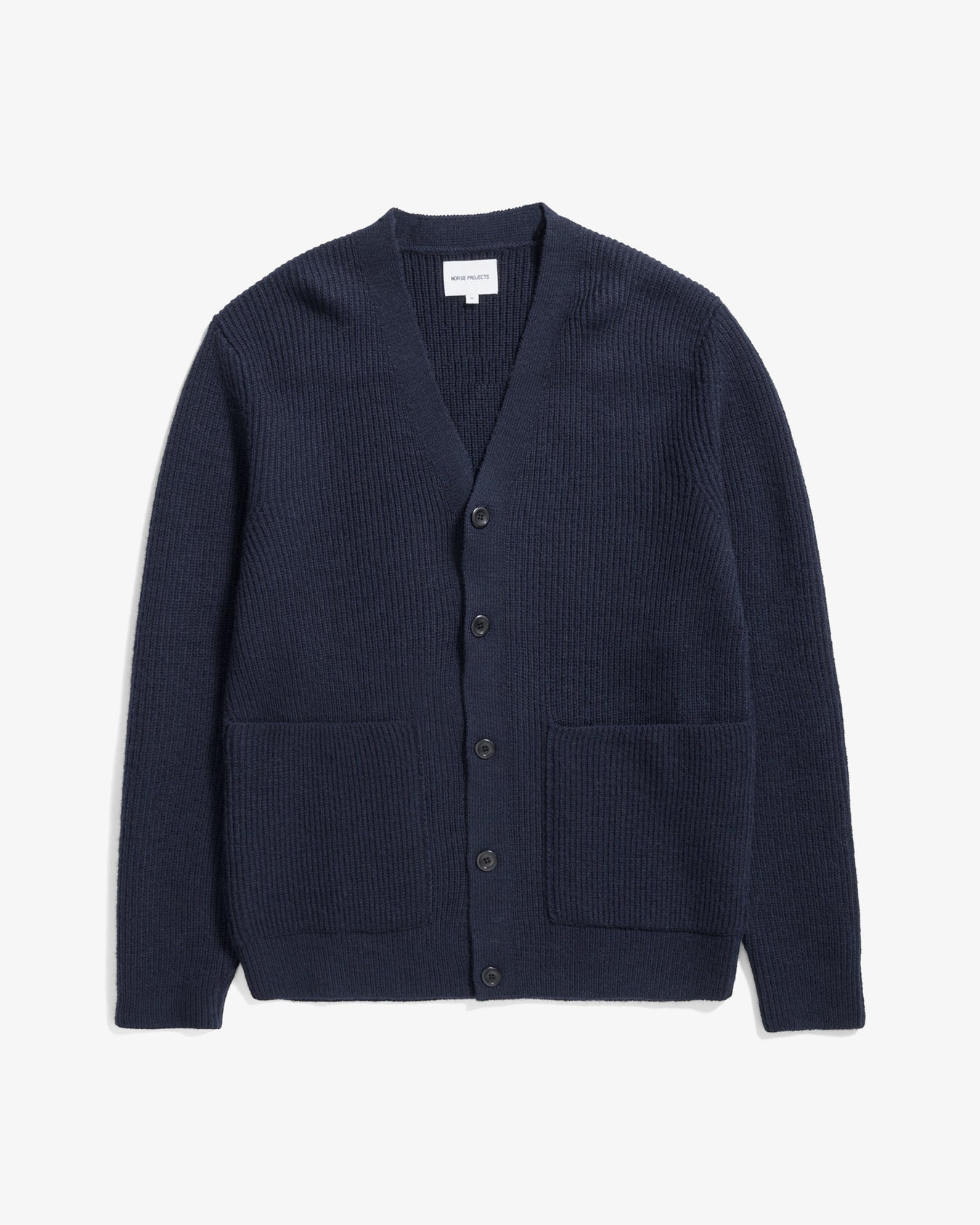 Loki Wool Cotton Rib Cardigan - Dark Navy