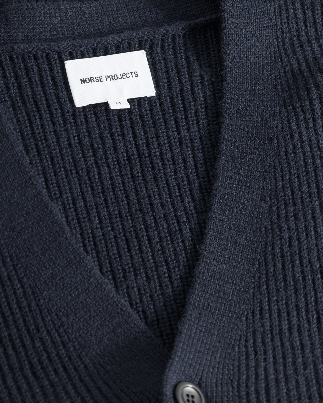 Loki Wool Cotton Rib Cardigan - Dark Navy