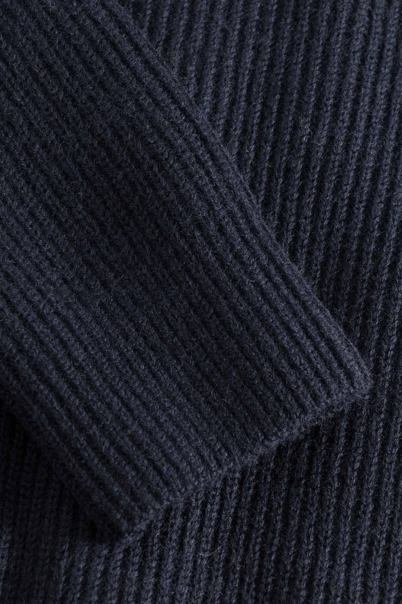 Loki Wool Cotton Rib Cardigan - Dark Navy