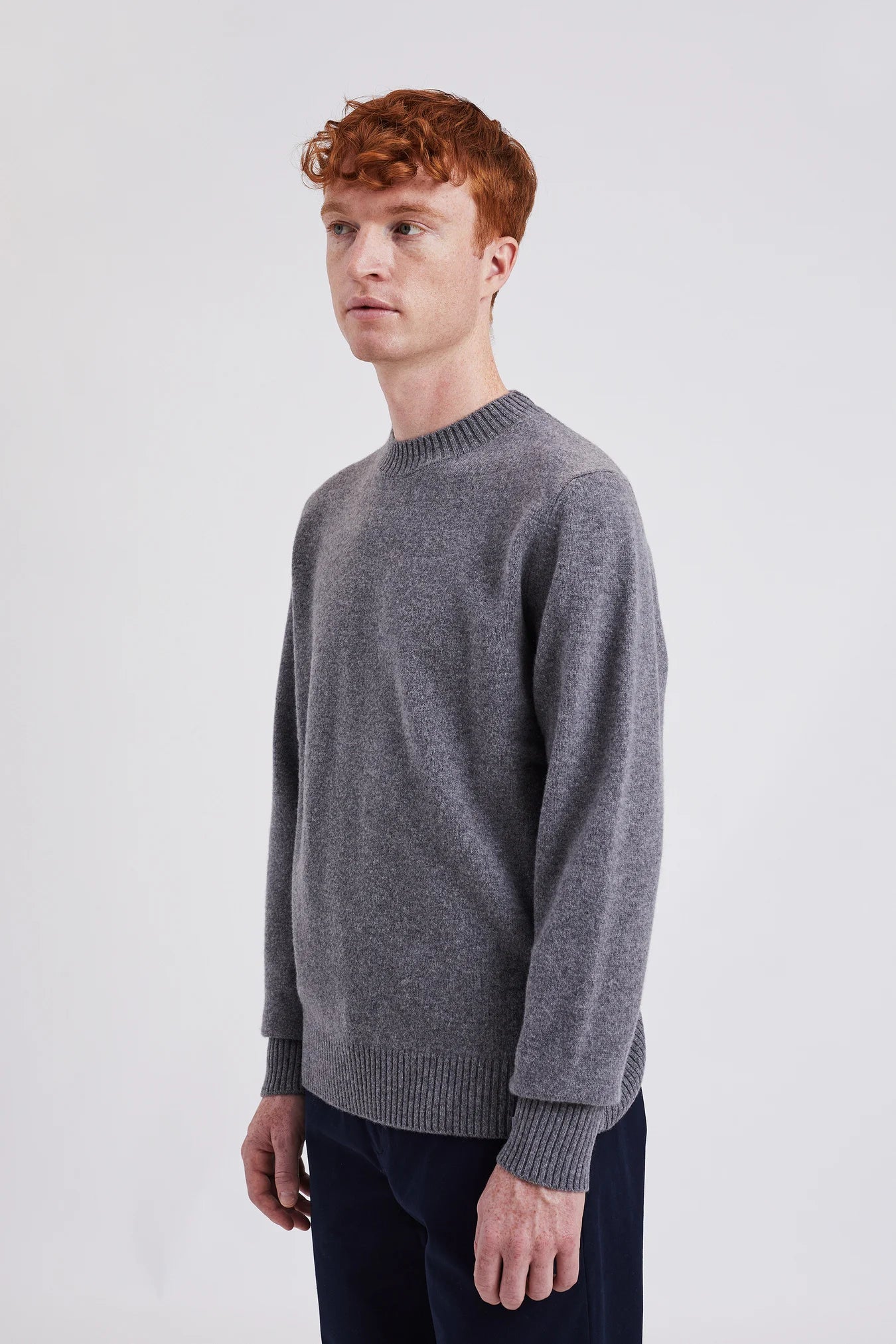 Norse Standard Merino Lambswool Sweater - Grey Melange