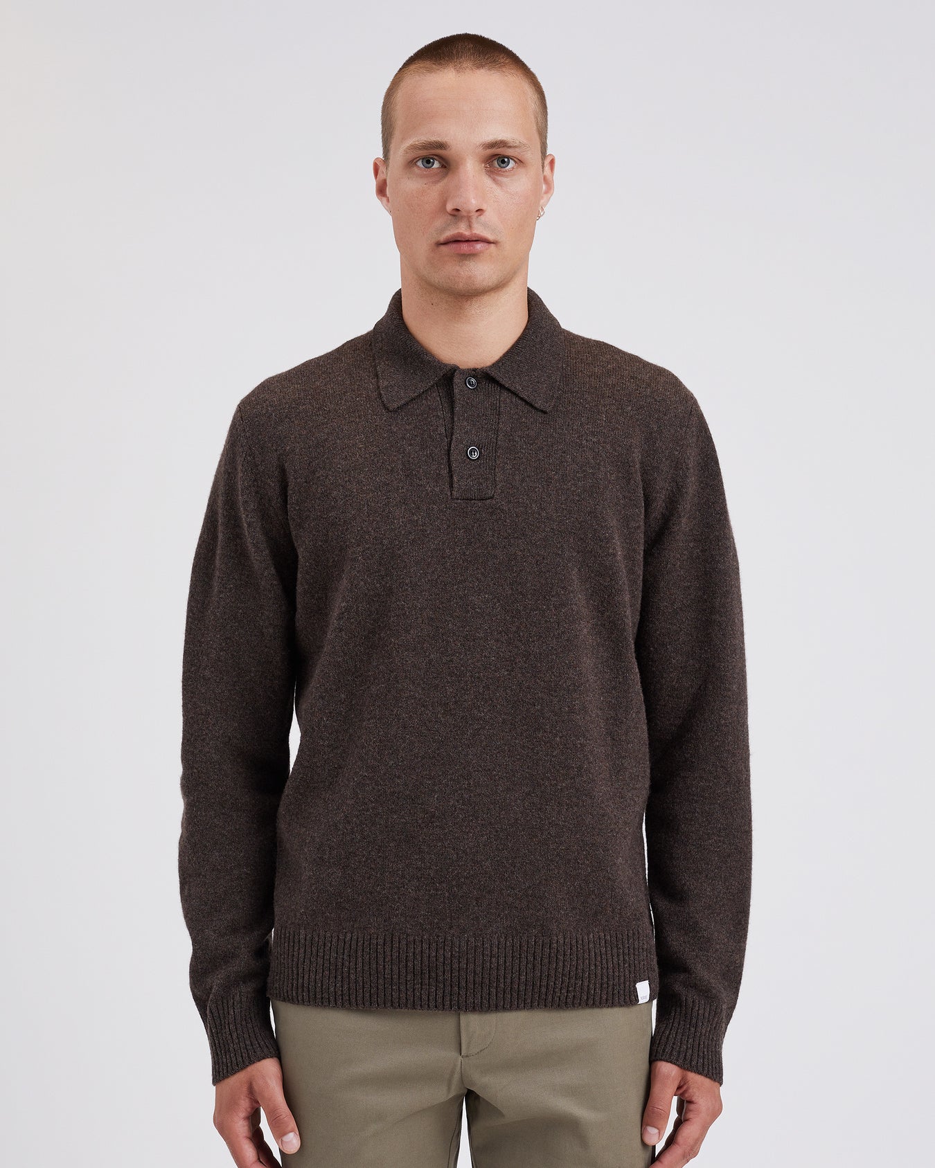 Norse Standard Merino Lambswool Polo - Heathland Brown