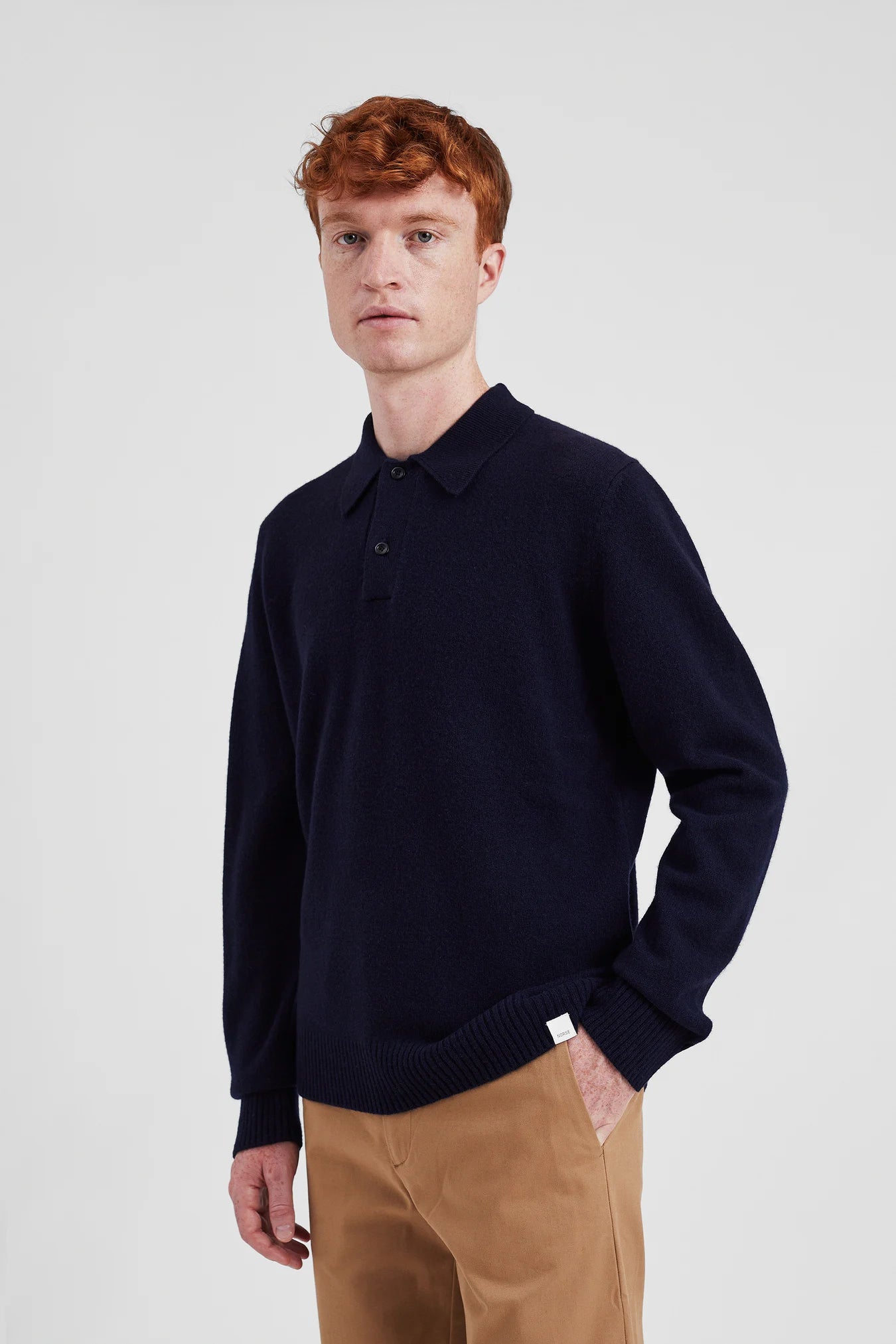 Norse Standard Merino Lambswool Polo - Navy