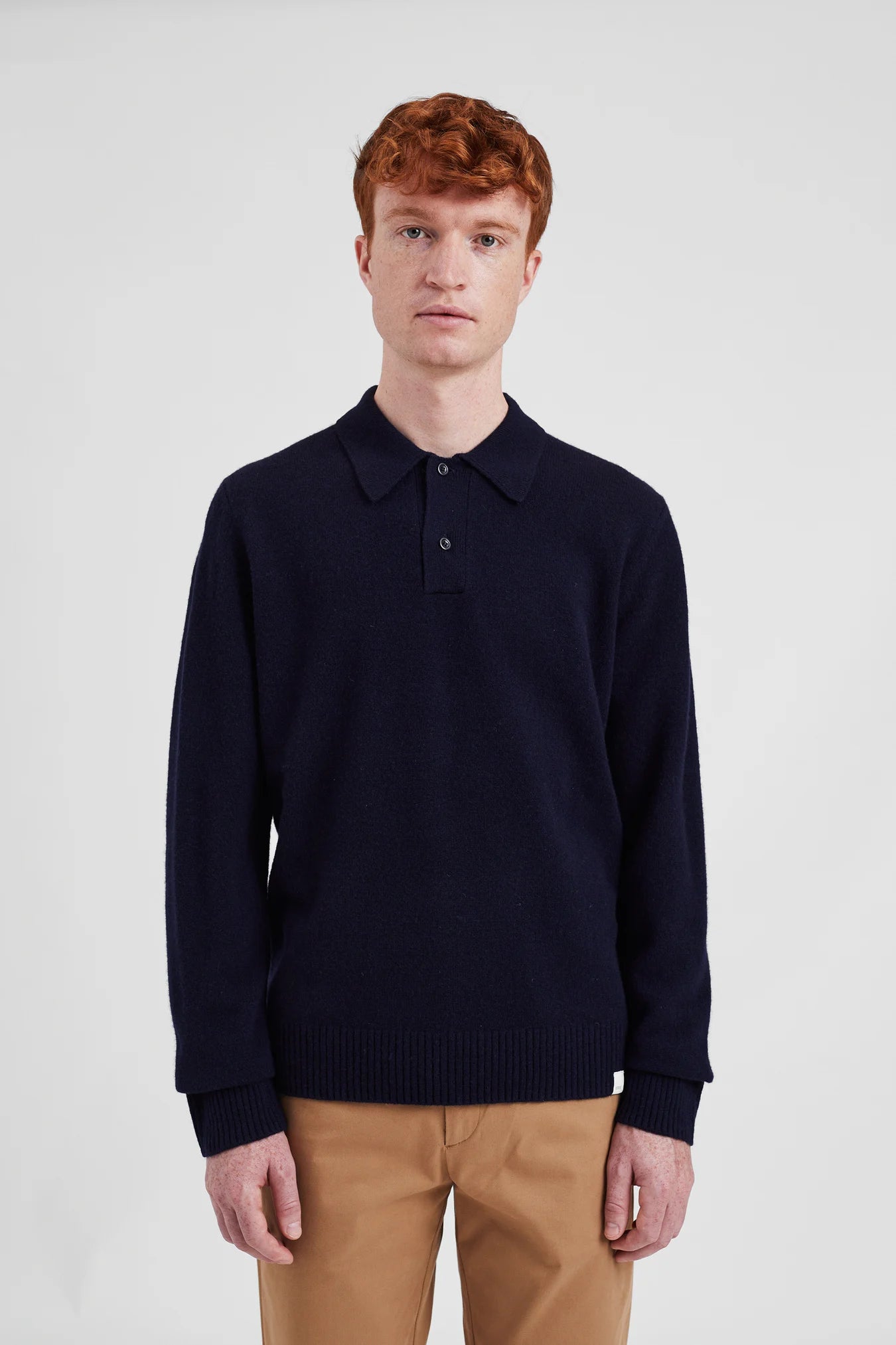 Norse Standard Merino Lambswool Polo - Navy