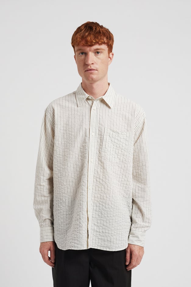 Mo Oversized Striped Shirt - Chestnut