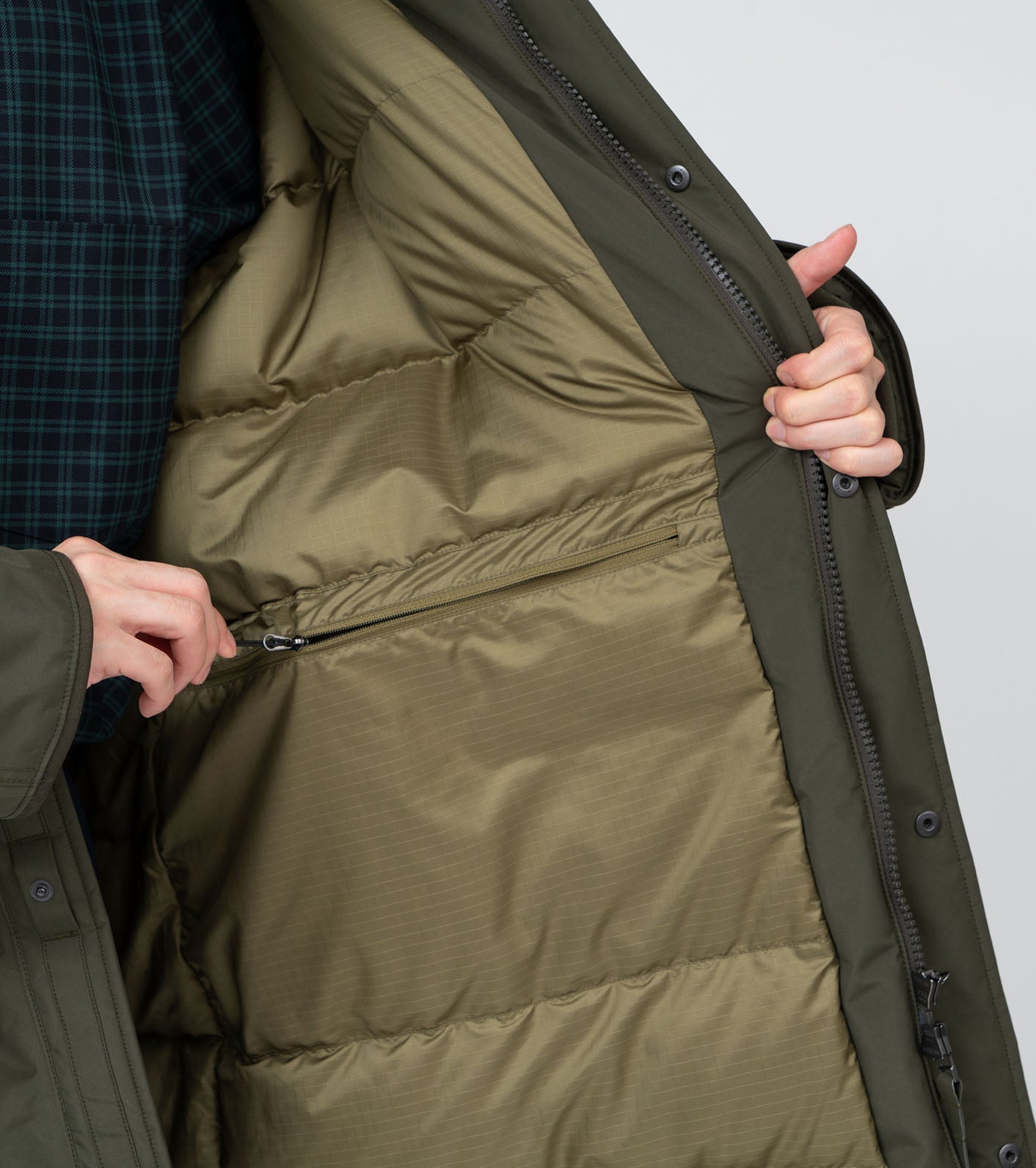 Gore-tex Long Down Coat - Khaki Green