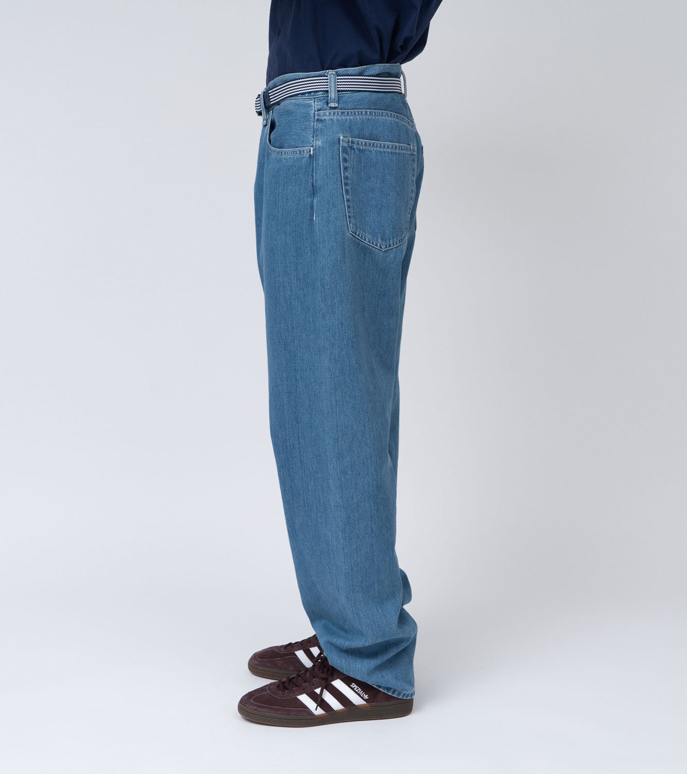 5 Pockets Straight Denim Pants - Indigo Bleach