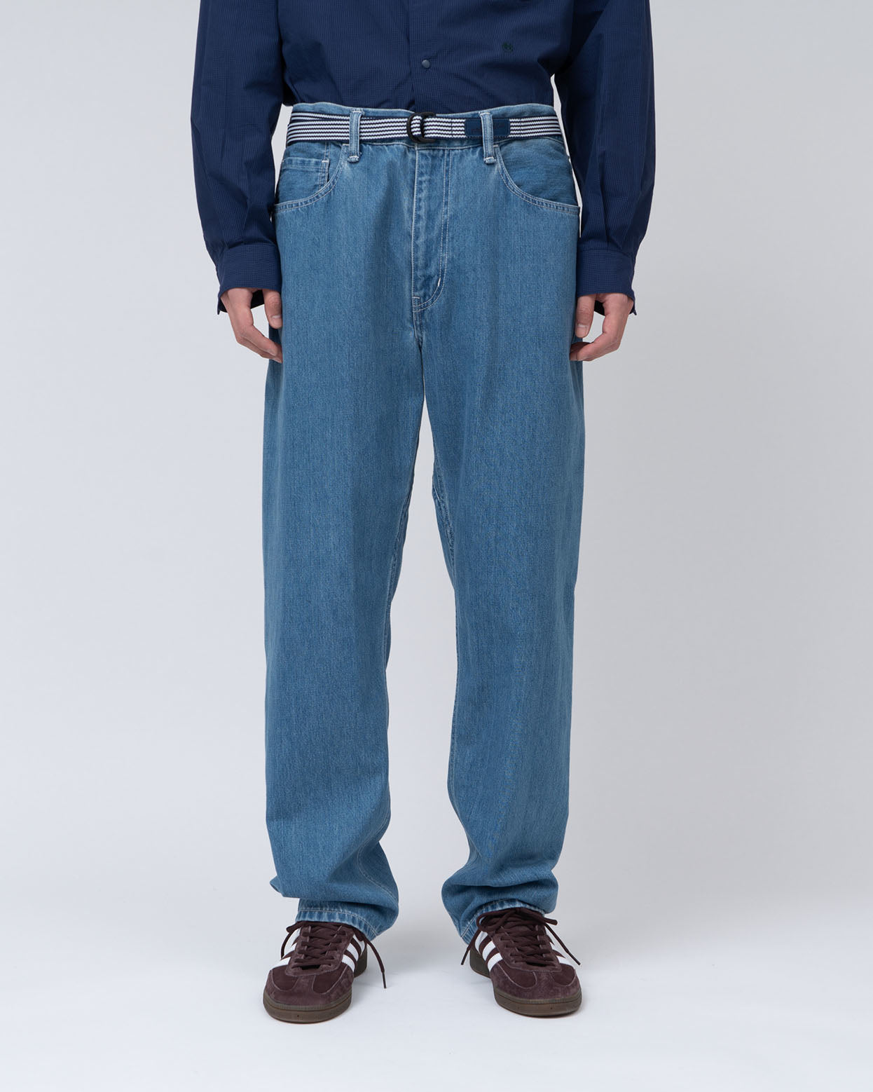 5 Pockets Straight Denim Pants - Indigo Bleach