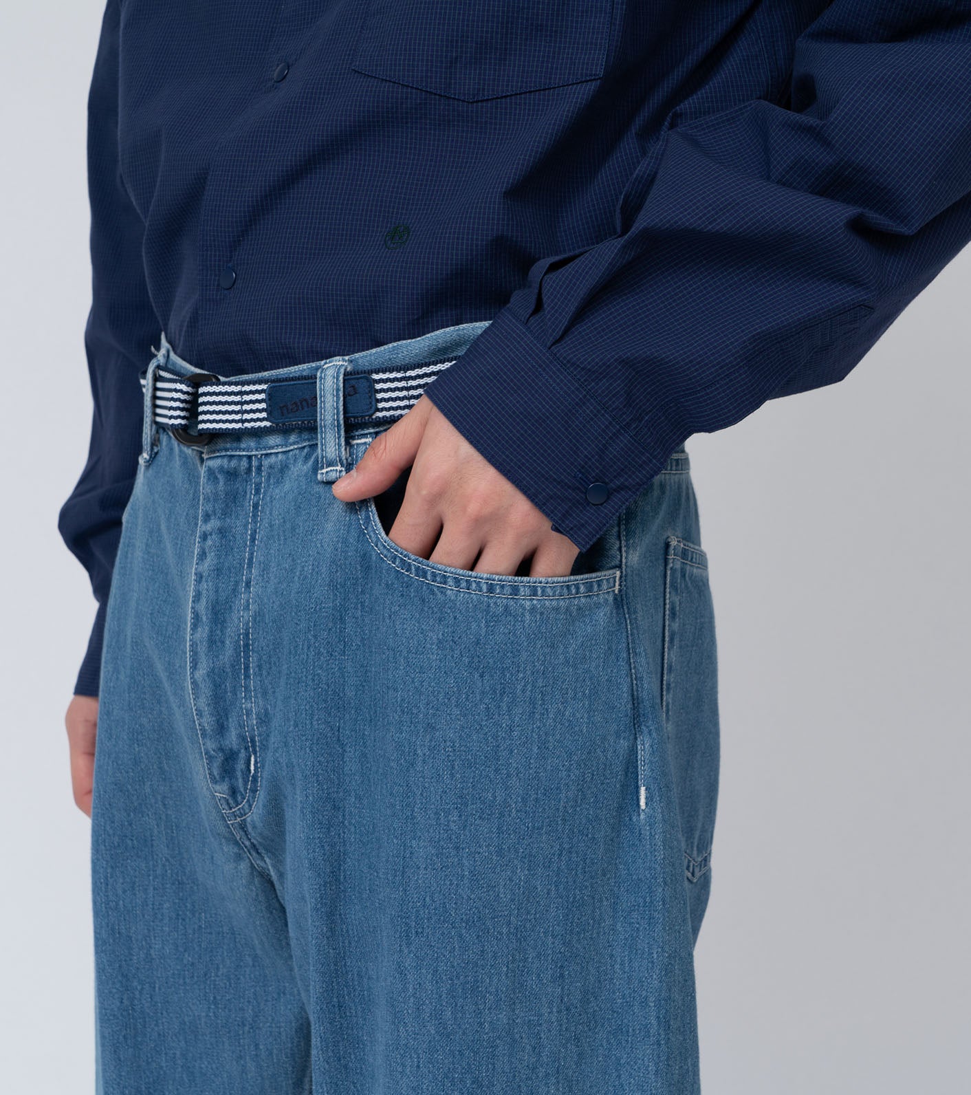 5 Pockets Straight Denim Pants - Indigo Bleach