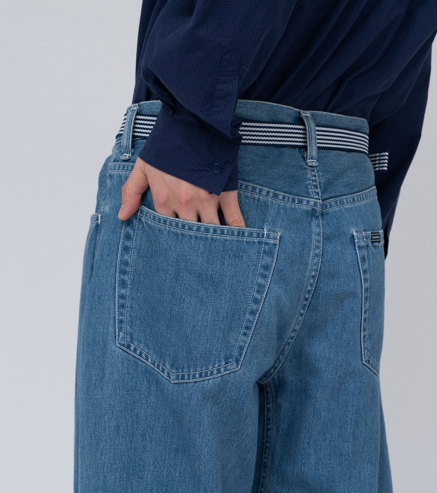 5 Pockets Straight Denim Pants - Indigo Bleach