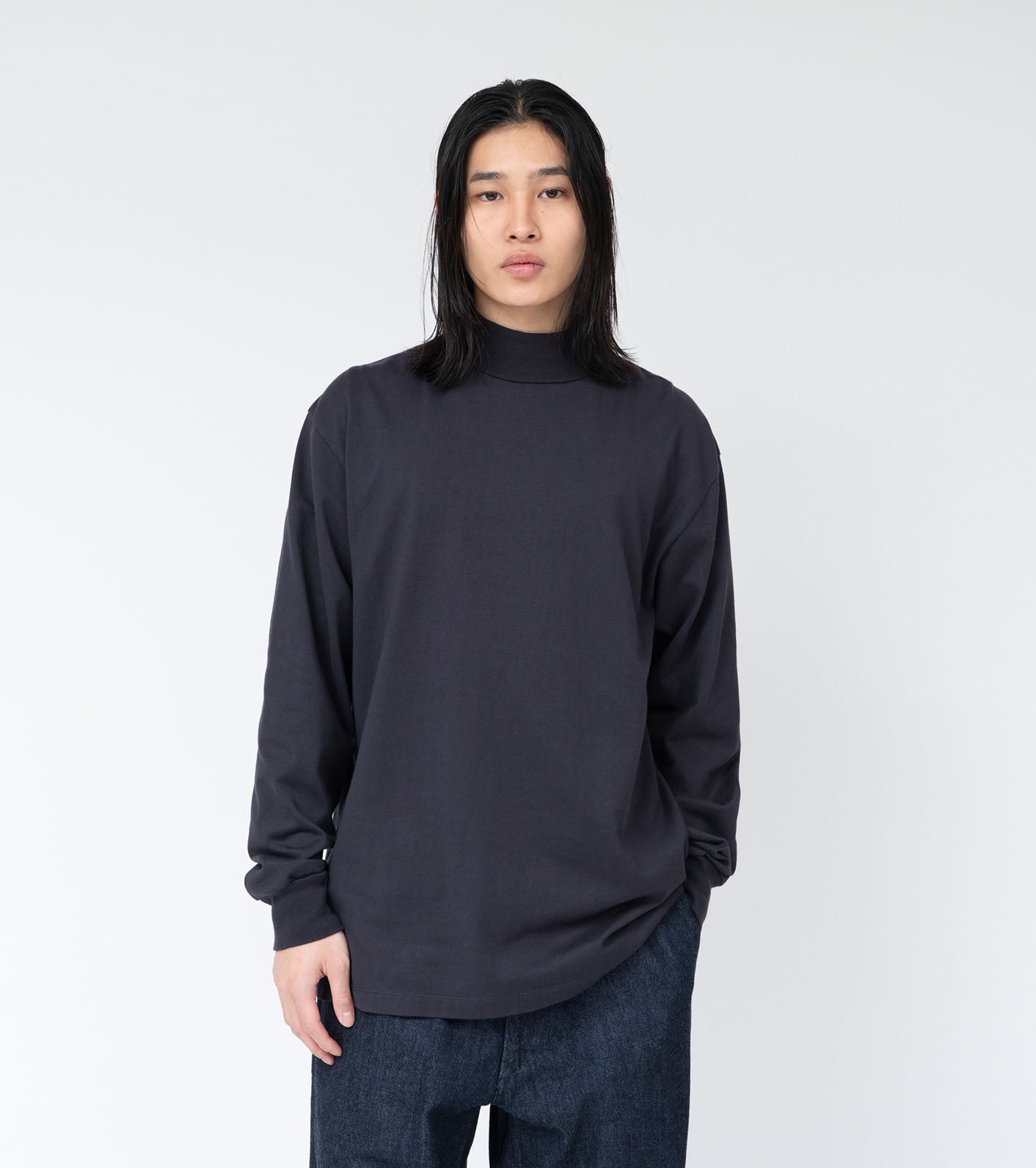 L/S Mock Neck Tee - Black