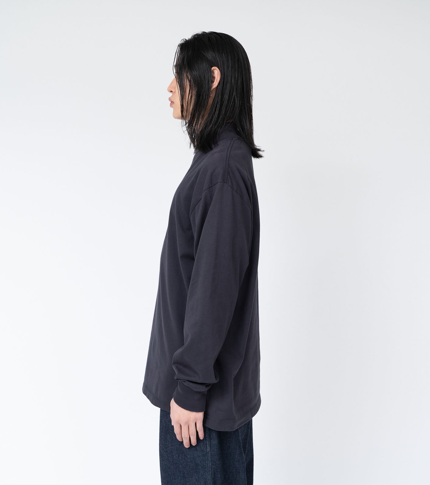 L/S Mock Neck Tee - Black