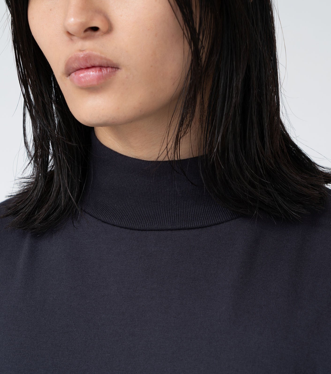 L/S Mock Neck Tee - Black