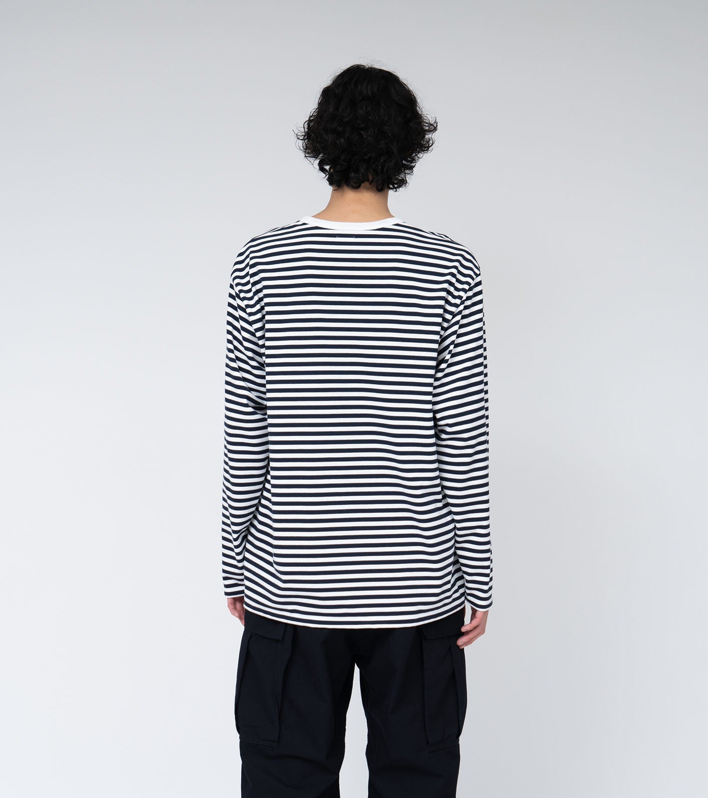 COOLMAX Stripe Jersey Tee L/S - Sand Beige x White