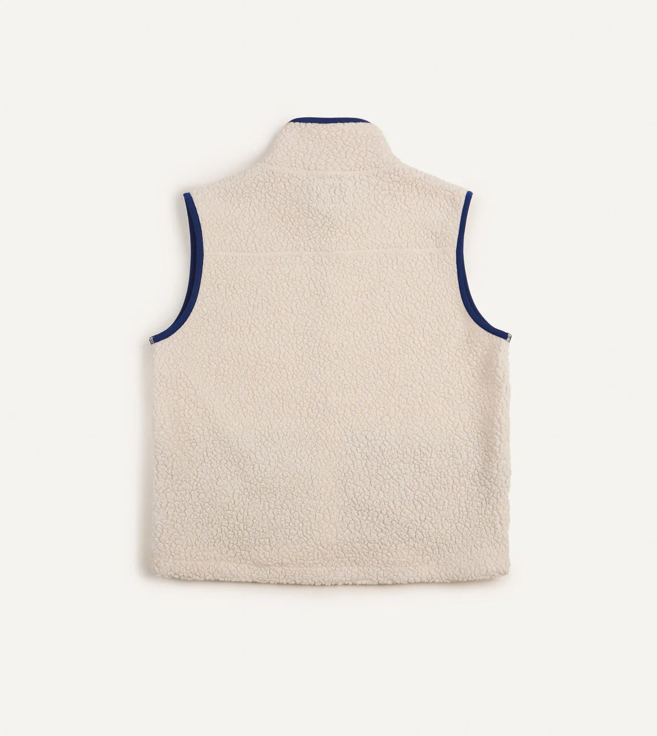 Boucle Wool Zip Fleece Vest - Ecru