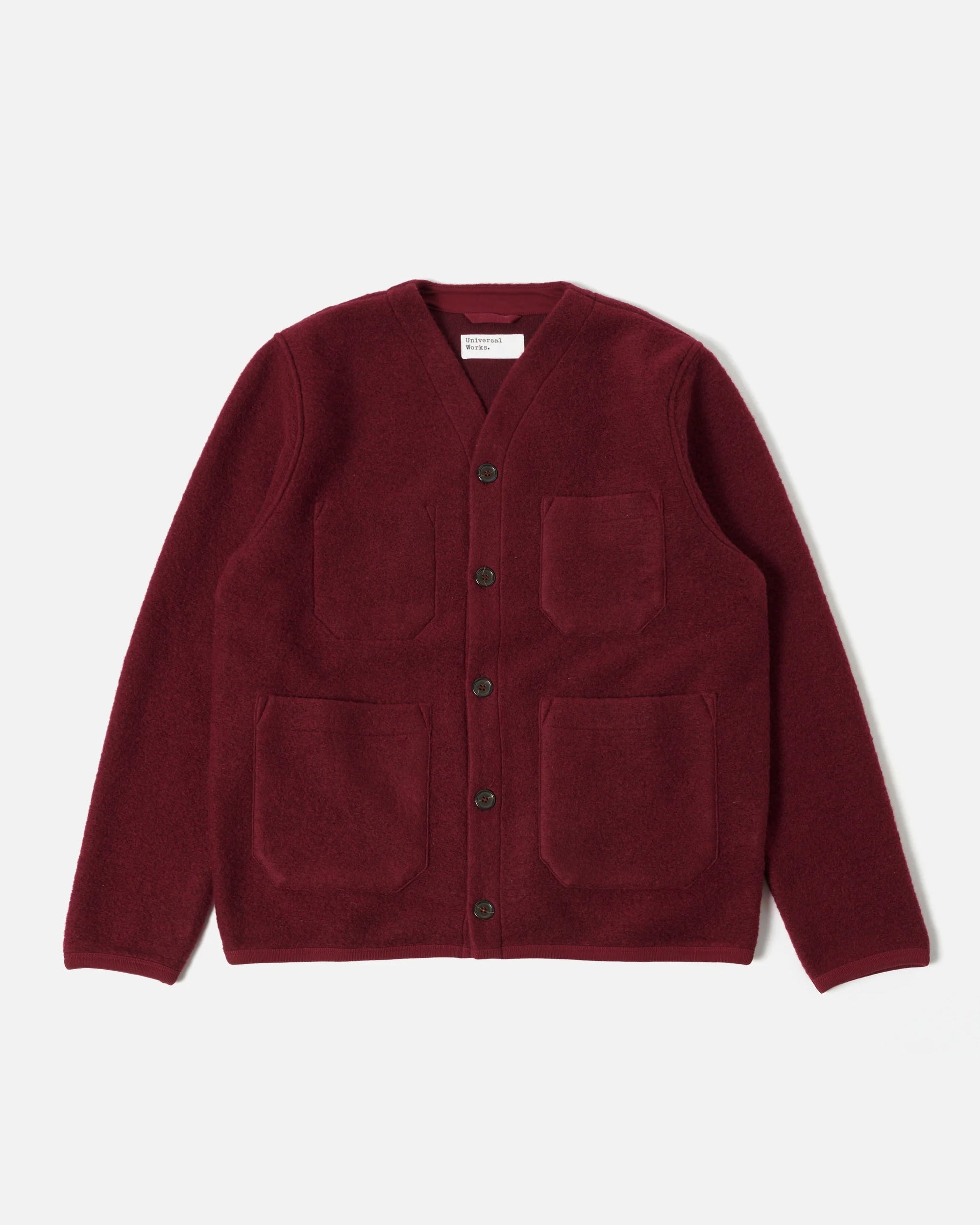 Cardigan Wool Fleece - Deep Red