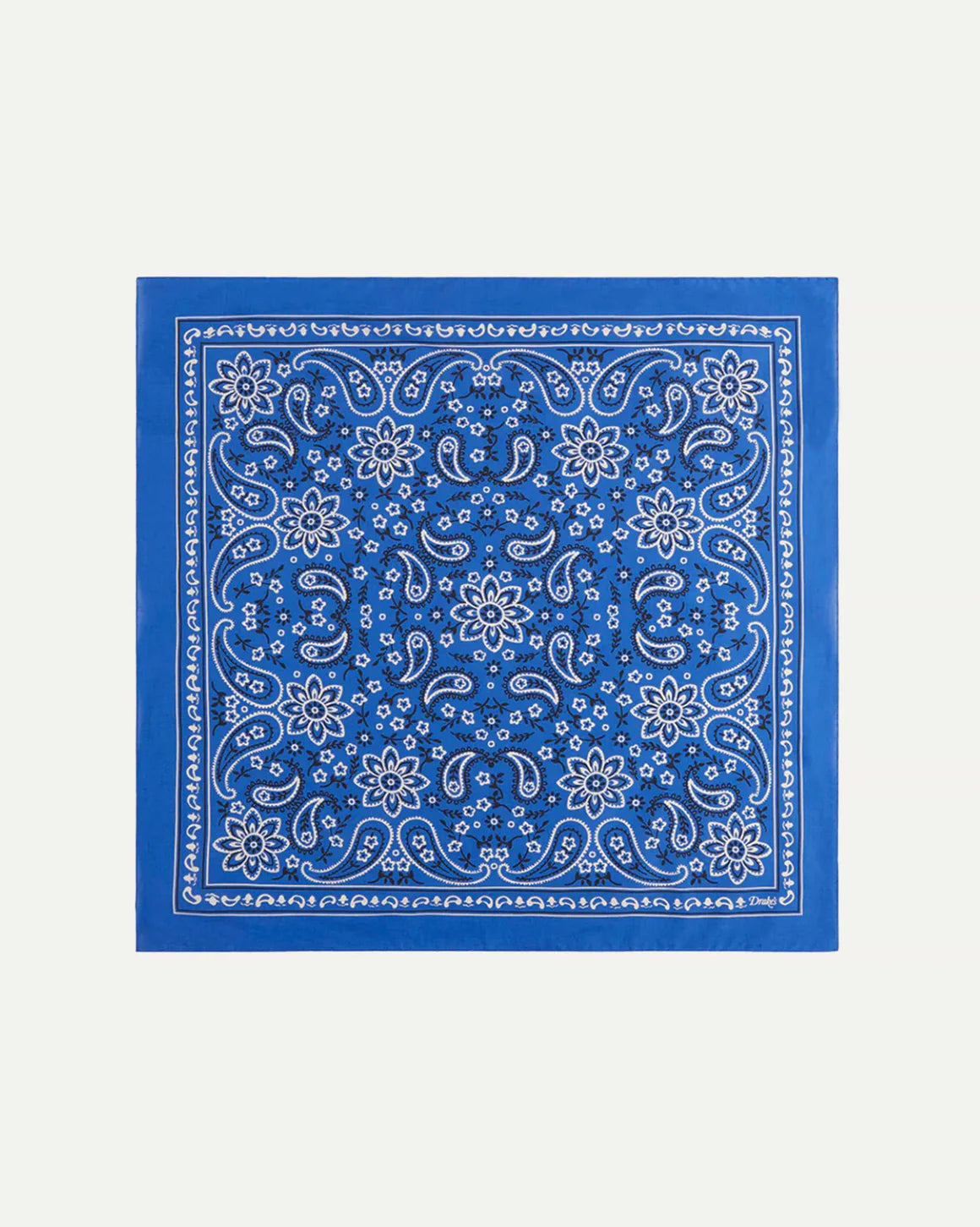 Paisley Print Cotton Bandana - Blue