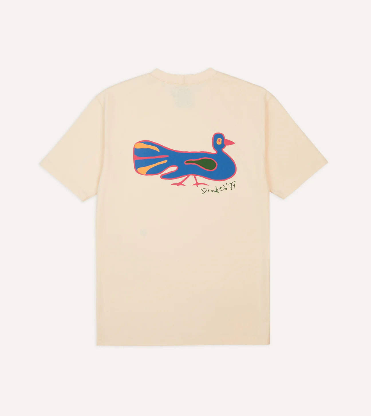 Peacock Graphic Print SS Hiking Tee - Antique White