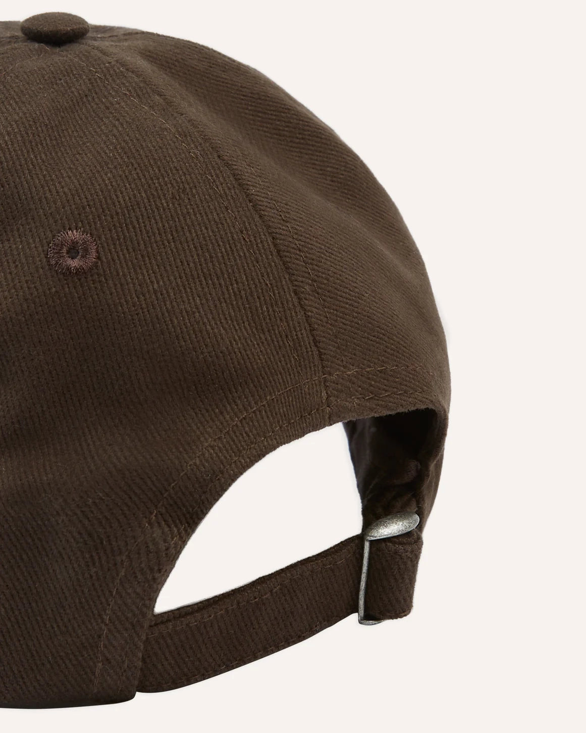 Embroidered Dog Heavy Twill Baseball Hat - Brown