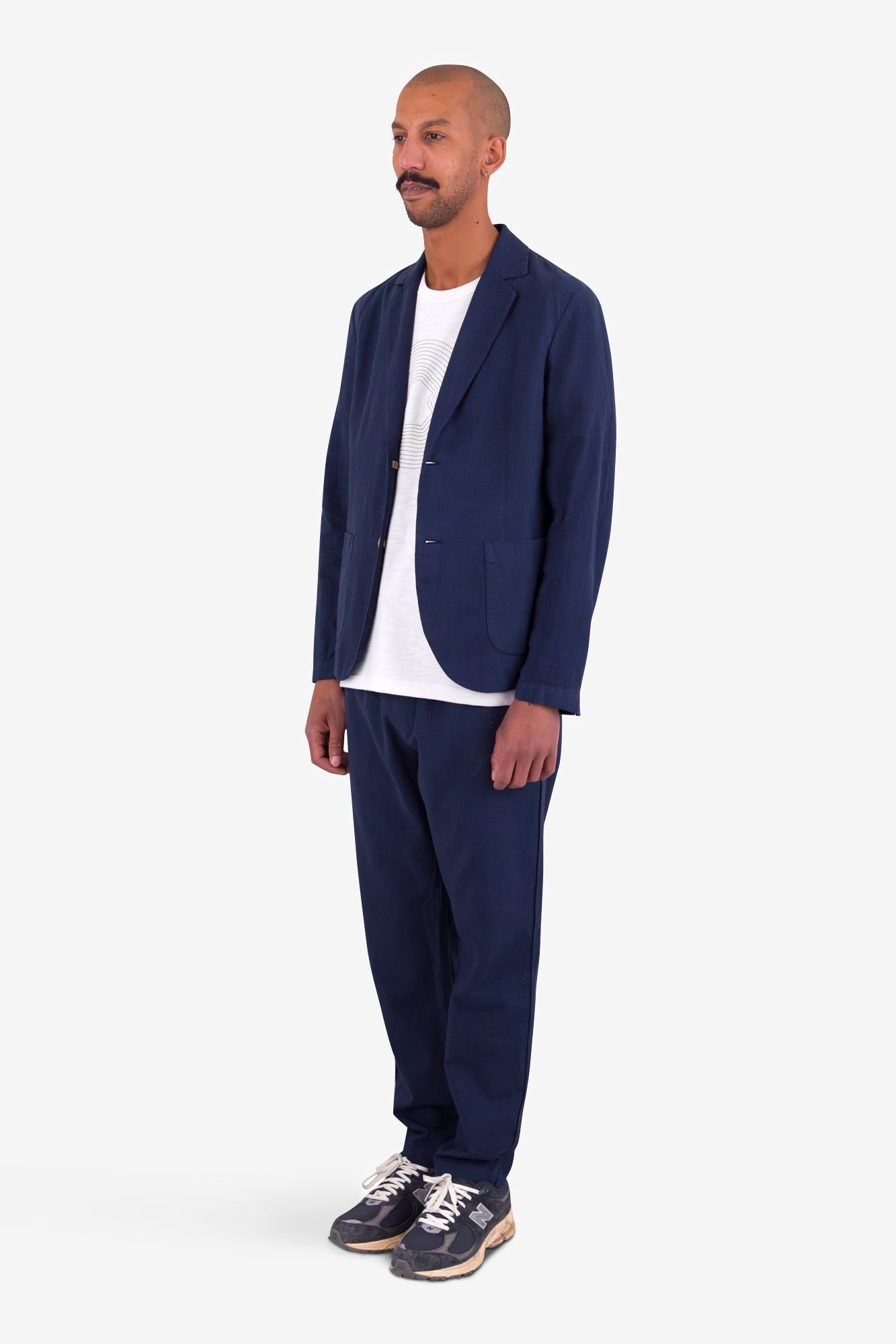 Cotton Linen Blazer - Soft Navy