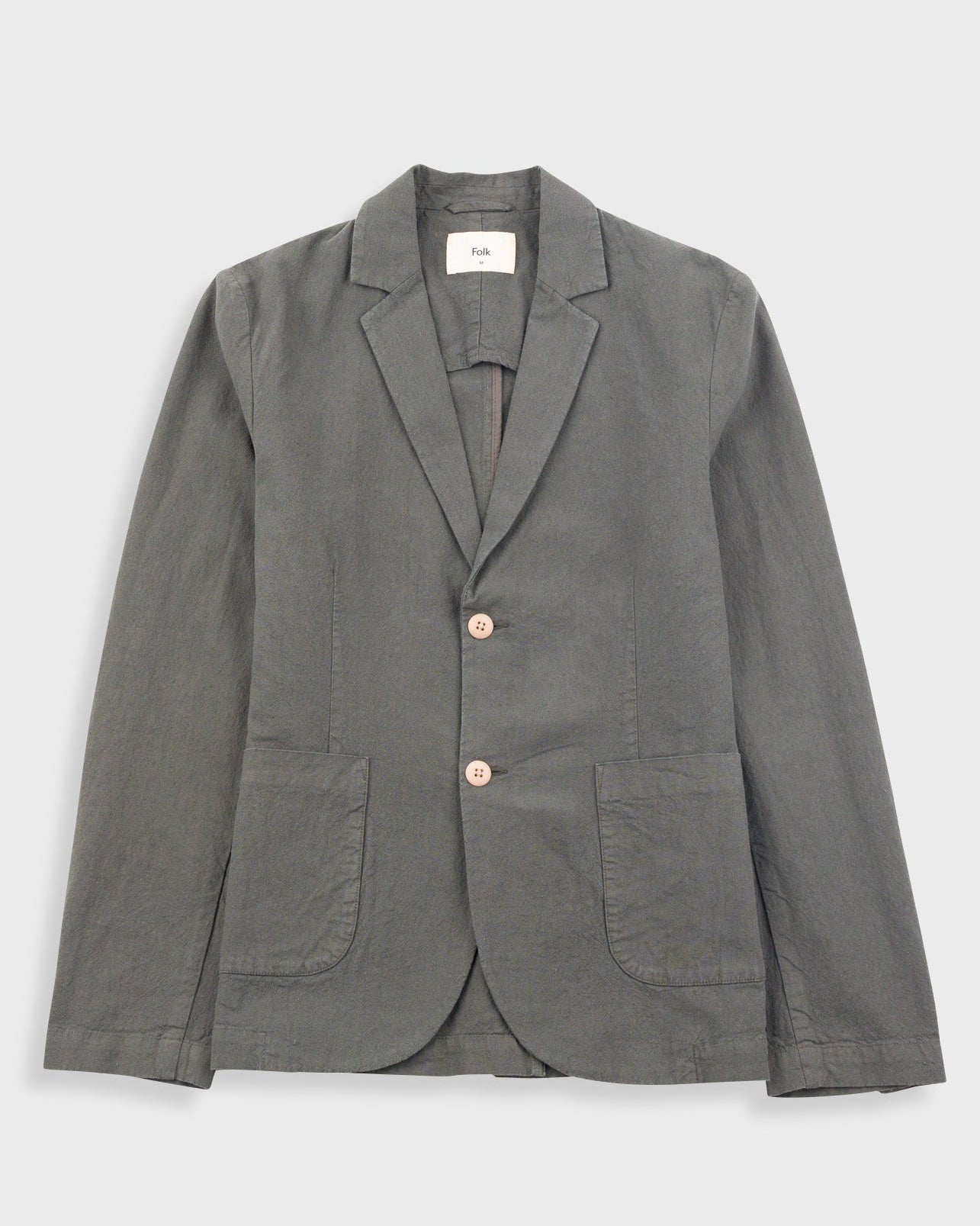 Cotton Linen Blazer - Dark Sage