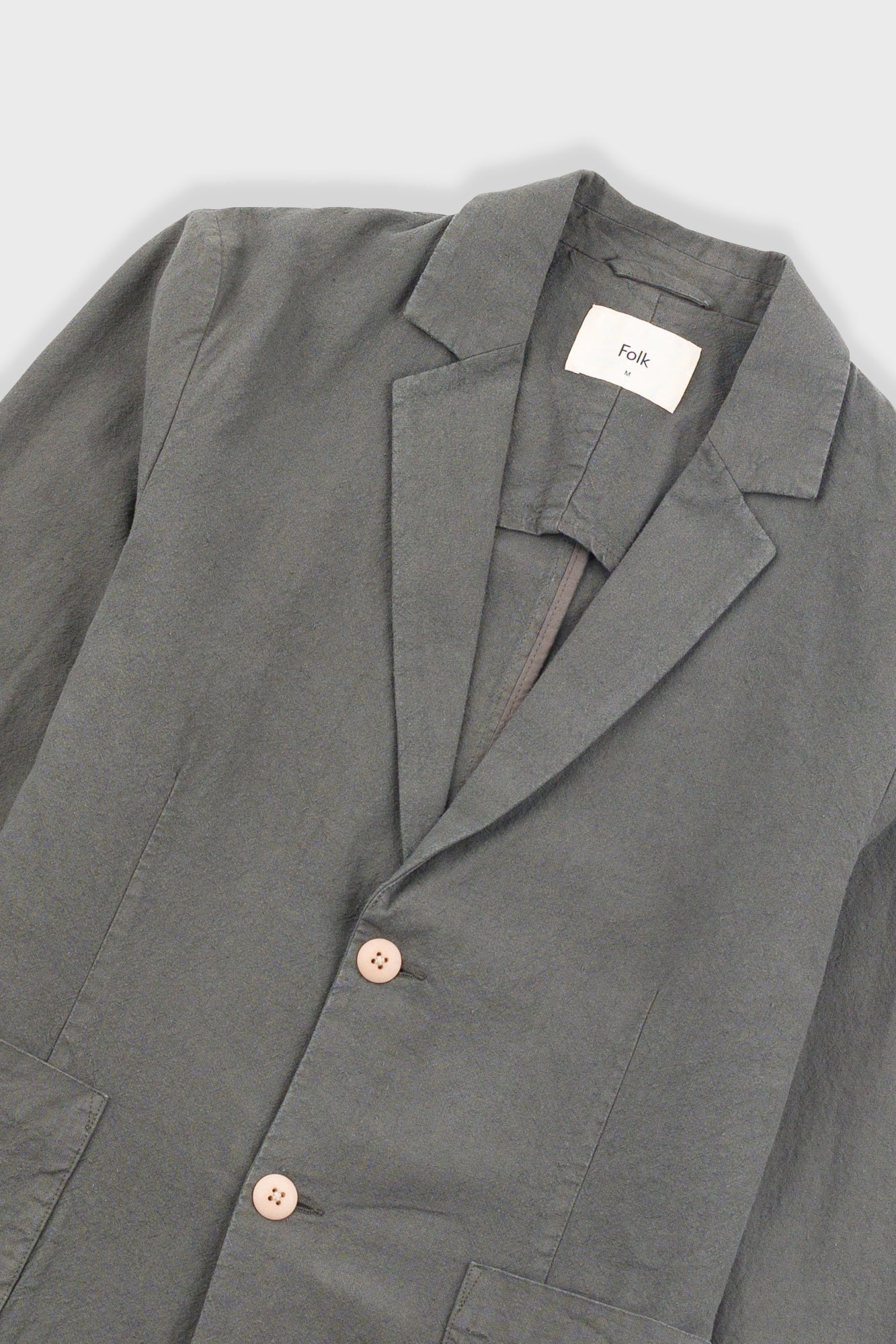 Cotton Linen Blazer - Dark Sage