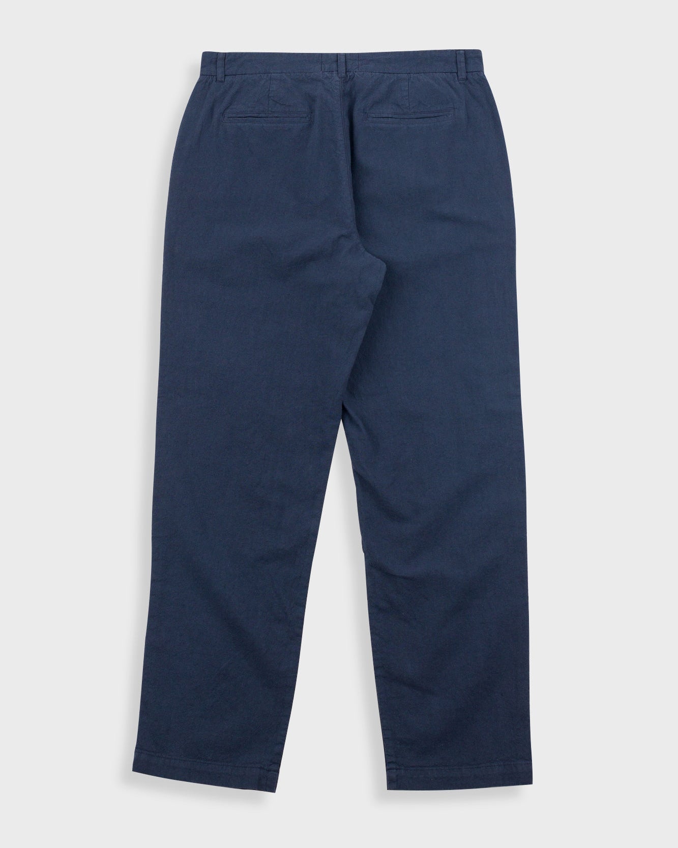 Fixed Waistband Cotton Linen Trouser - Soft Navy