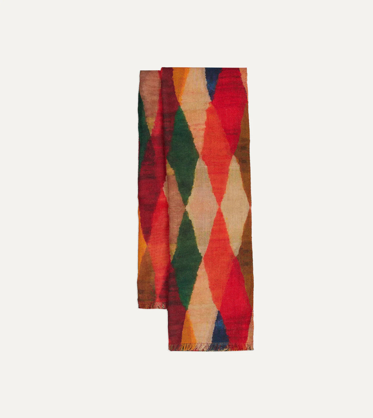 Harlequin Print Wool Scarf - Multi