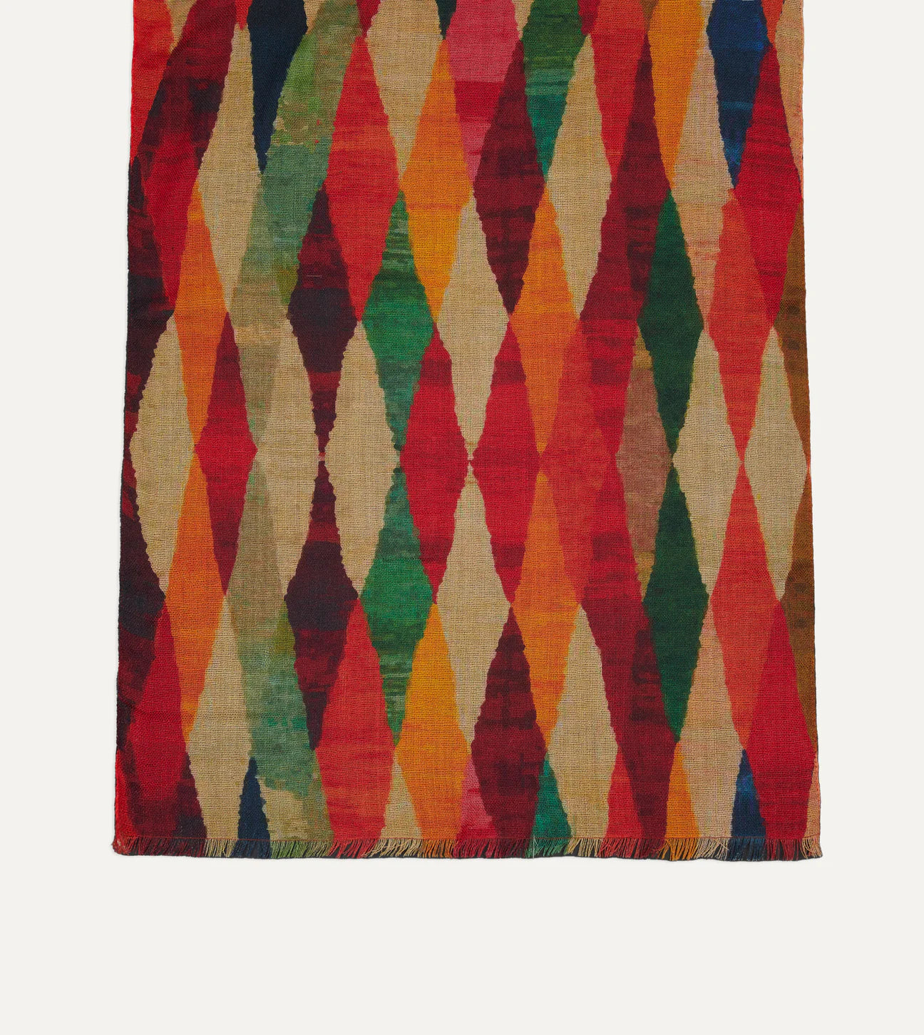 Harlequin Print Wool Scarf - Multi