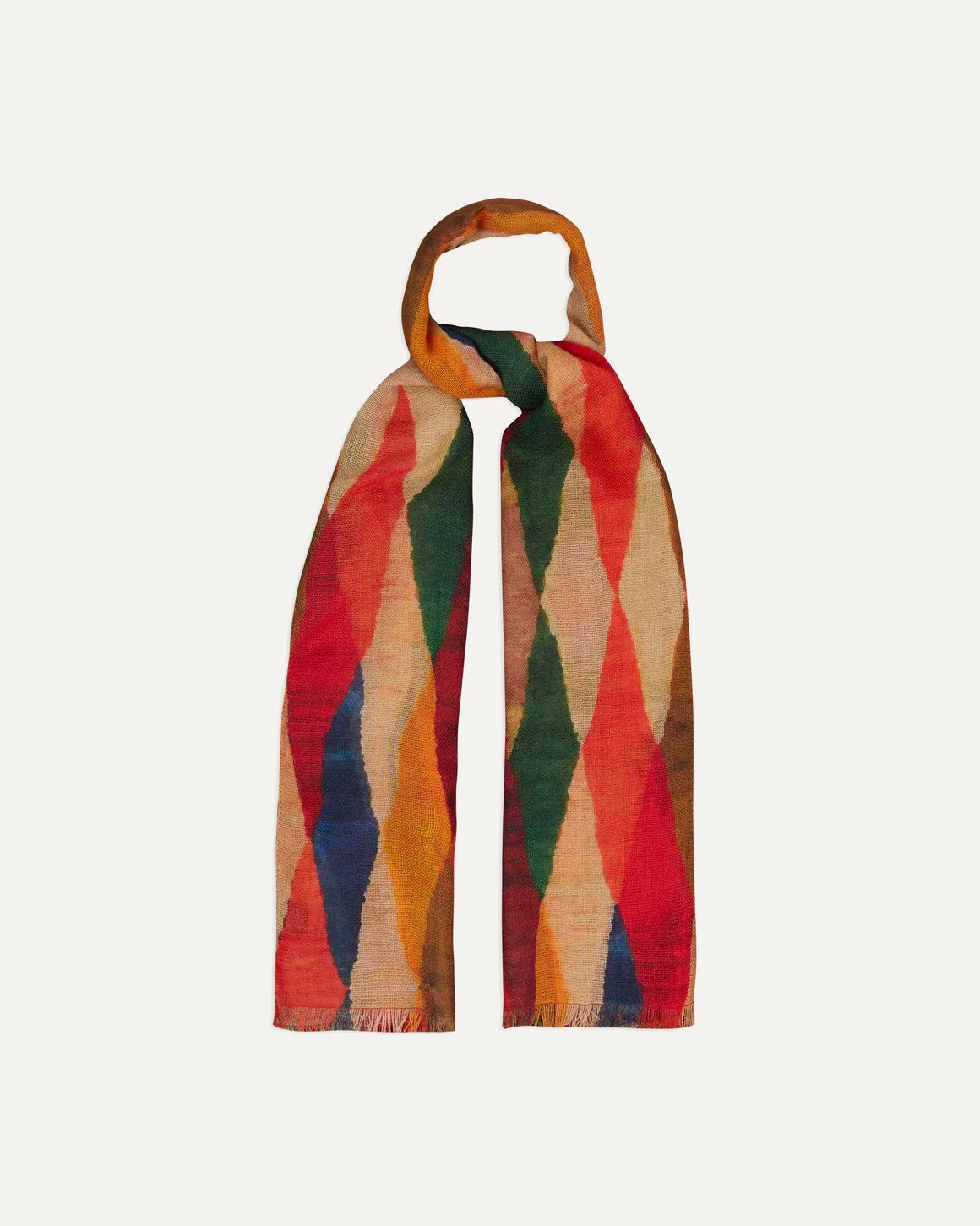 Harlequin Print Wool Scarf - Multi