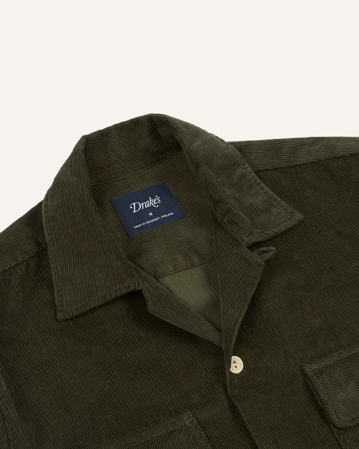 LS Camp Collar Corduroy Shirt - Olive