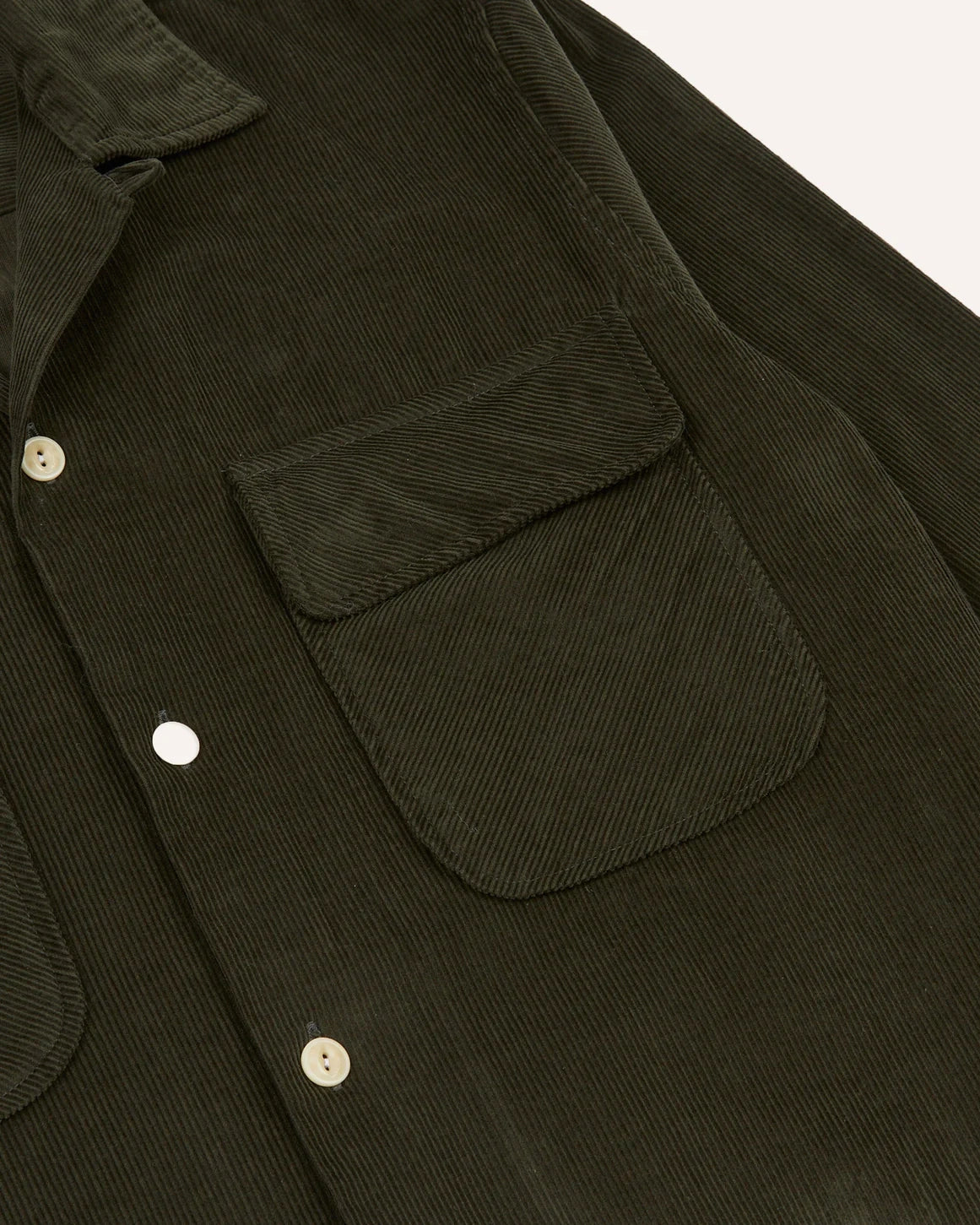 LS Camp Collar Corduroy Shirt - Olive