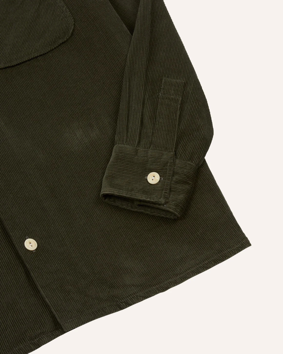 LS Camp Collar Corduroy Shirt - Olive