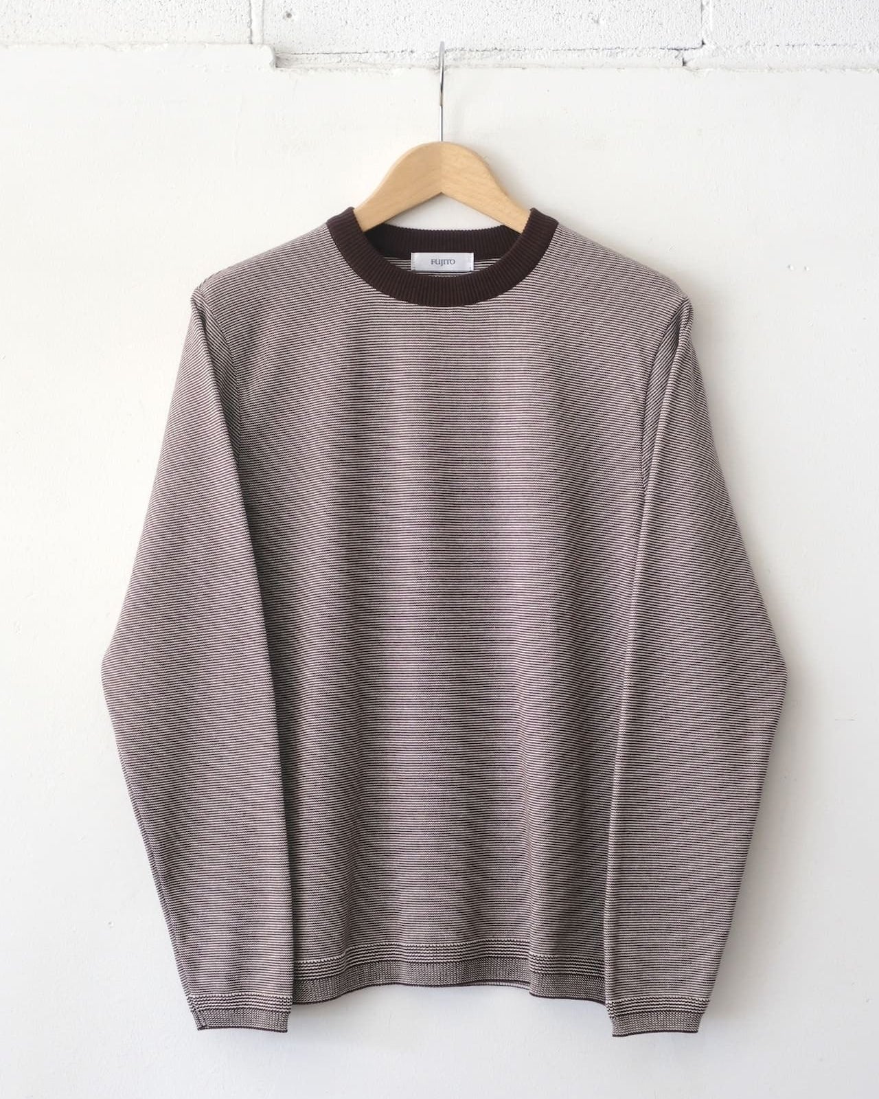 L/S Border Knit - Wine Border