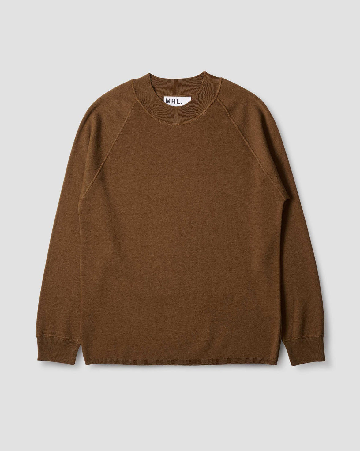 Wide Neck Sweatshirt Wine Werino Wool - Tobacco