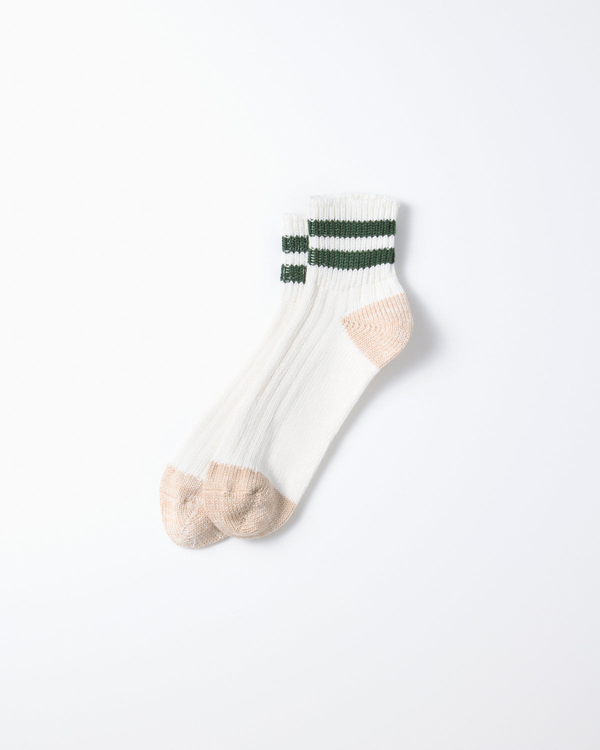 O.S. Ribbed Ankle - White/Ivy Green