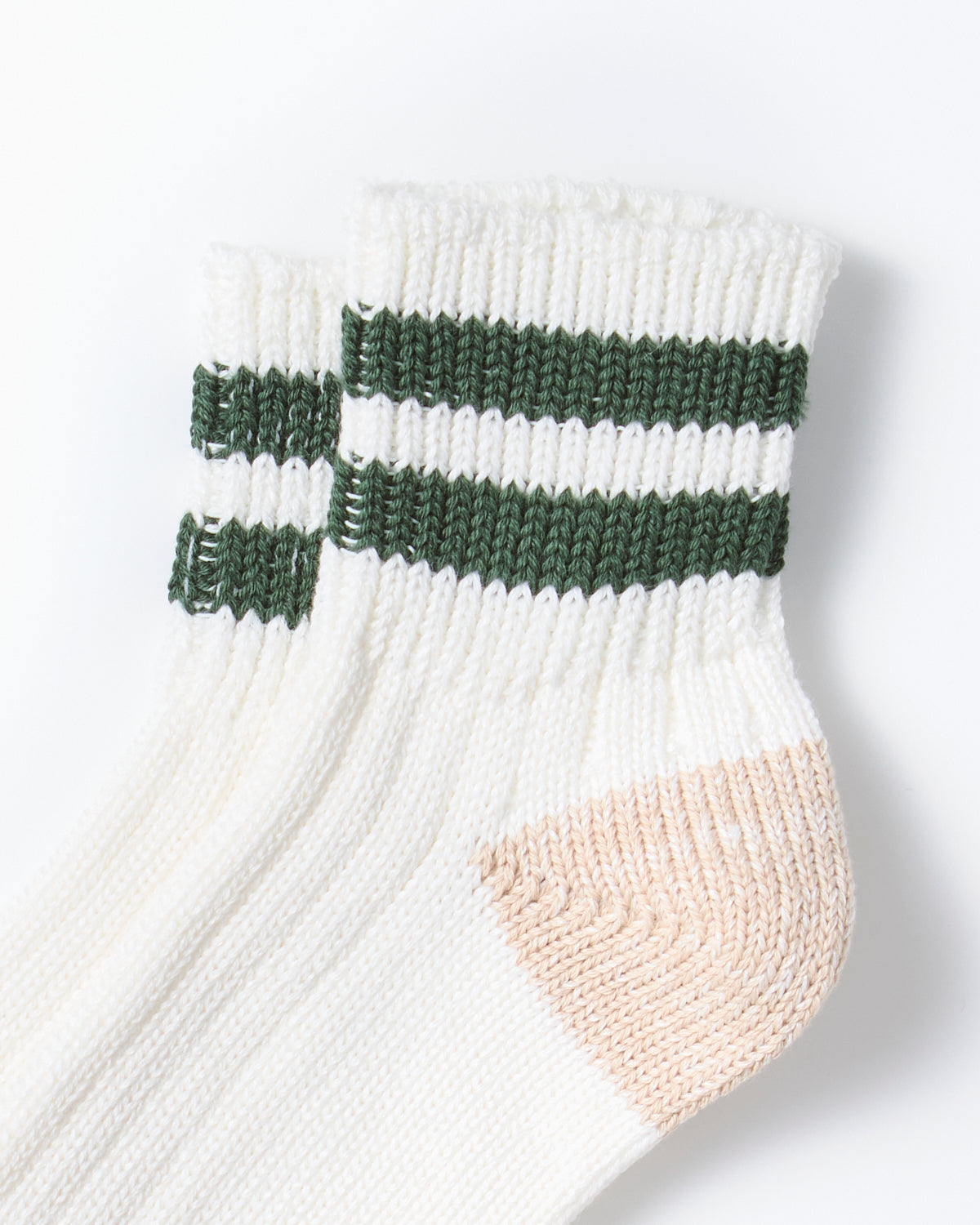 O.S. Ribbed Ankle - White/Ivy Green