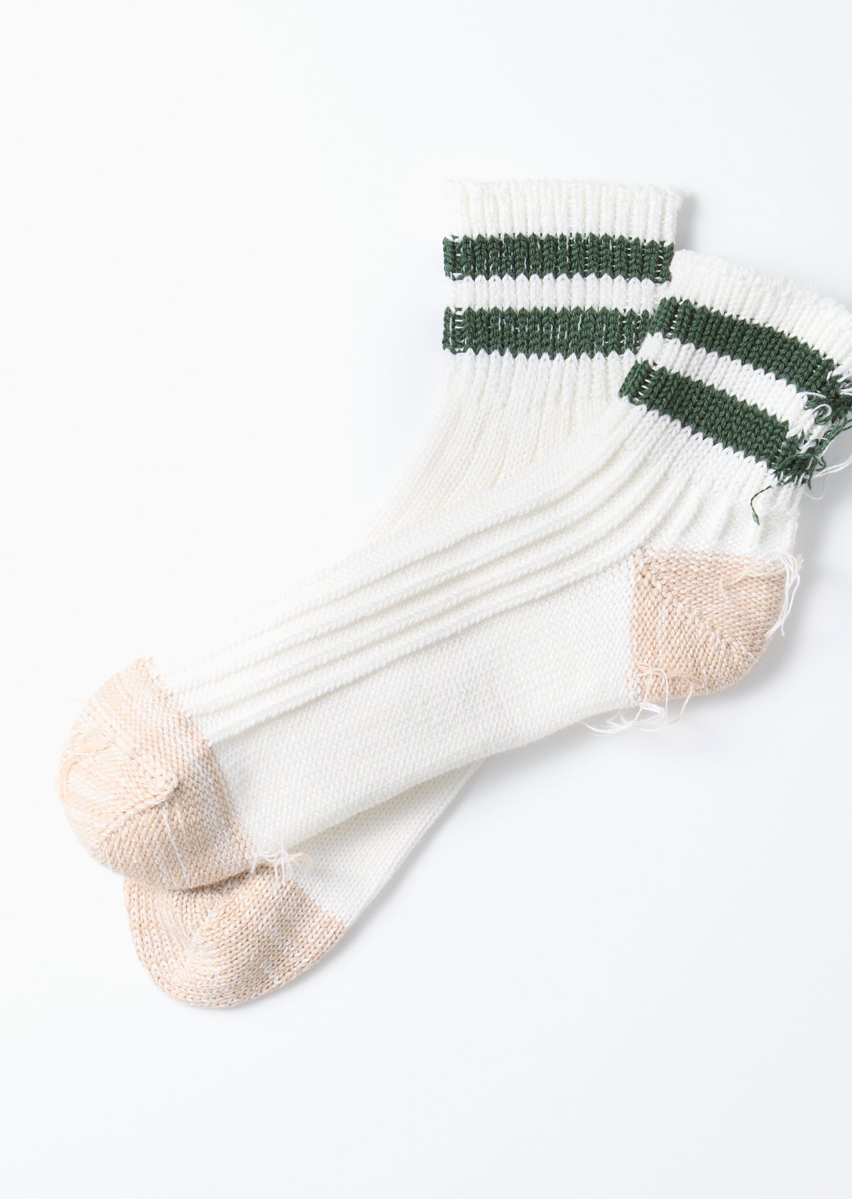 O.S. Ribbed Ankle - White/Ivy Green